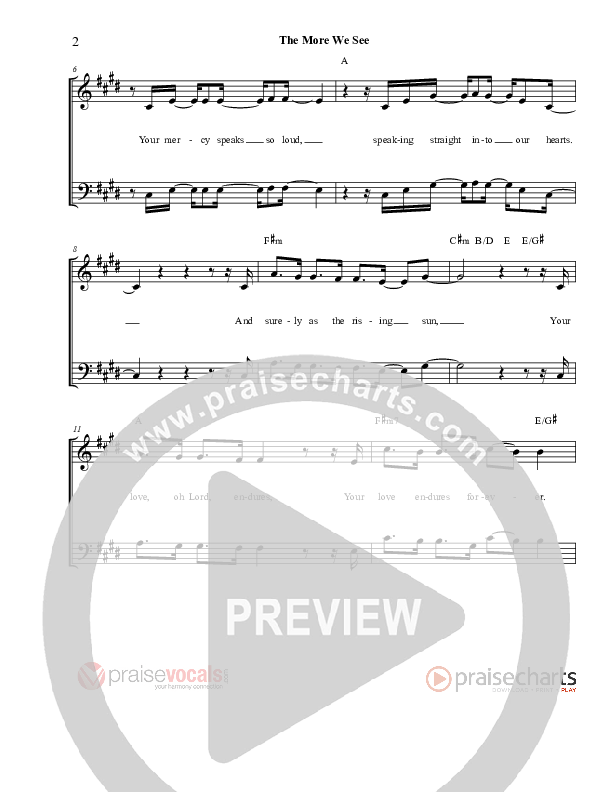 The More We See Lead Sheet (PraiseVocals)