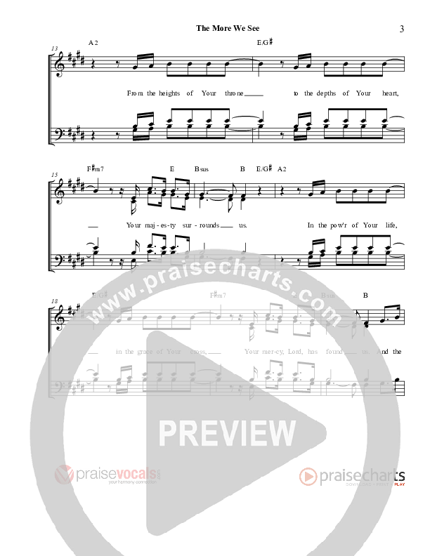 The More We See Lead Sheet (PraiseVocals)