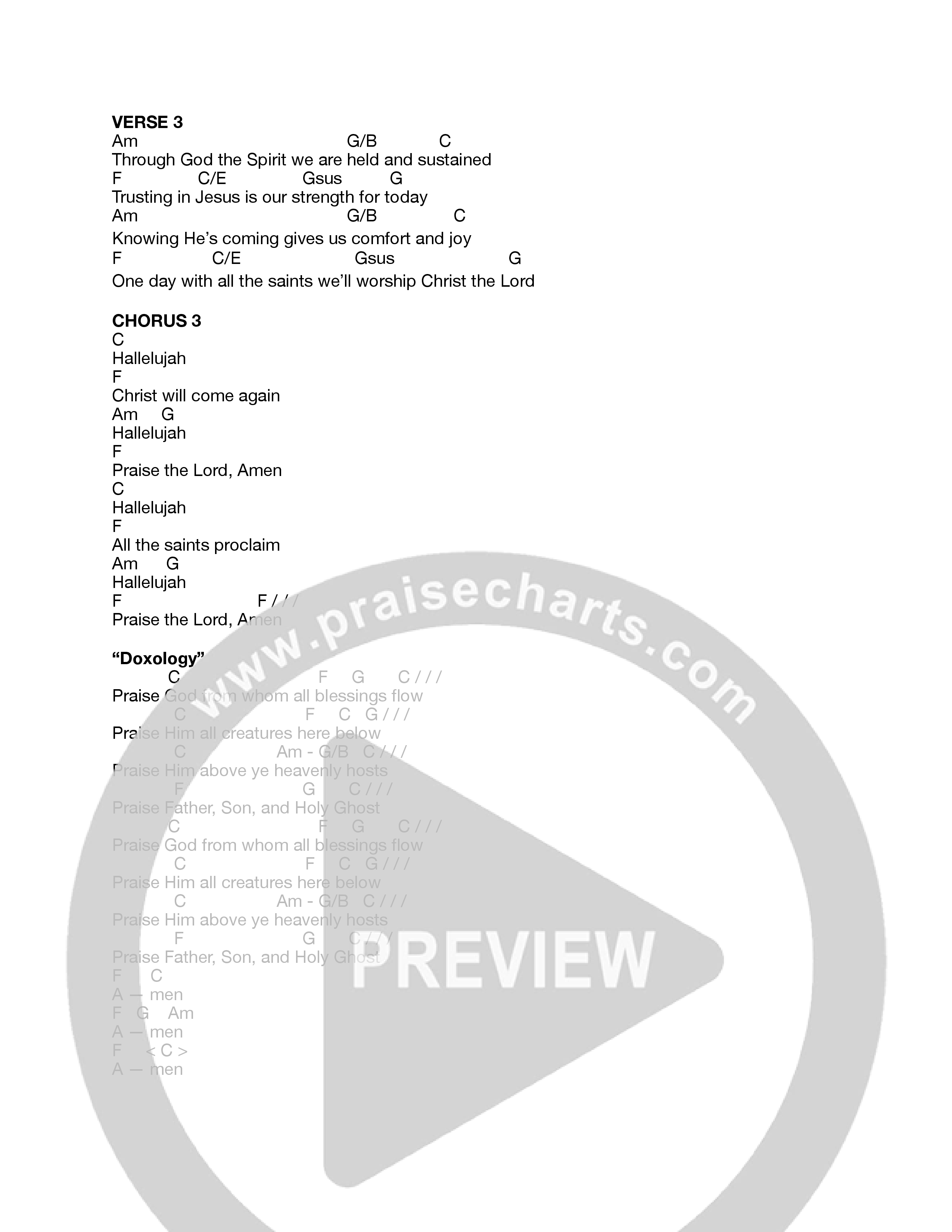 Hallelujah / Doxology (Live) Chord Chart (Journey Worship Co)