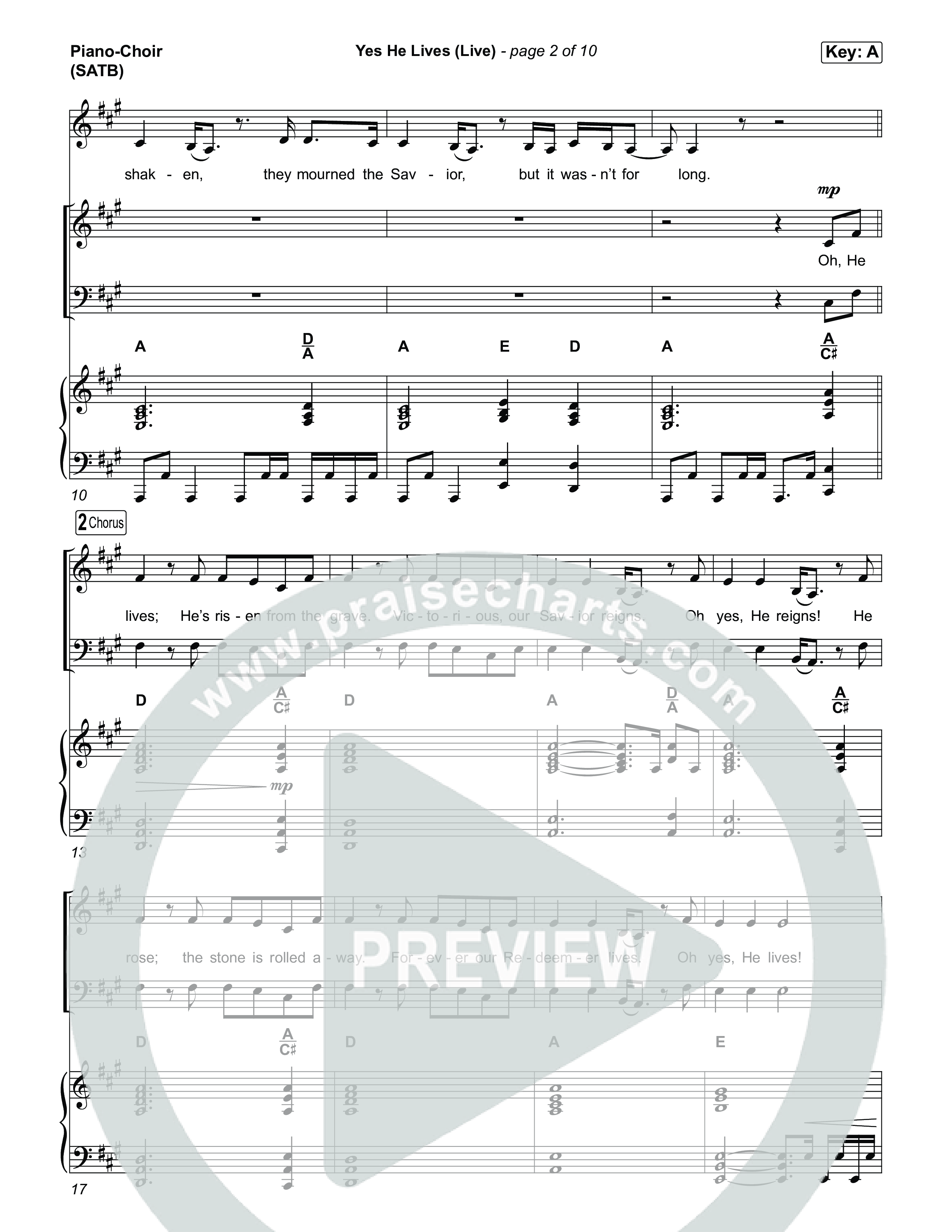 Yes He Lives (Live) Piano/Vocal Pack (Hillsong Worship)