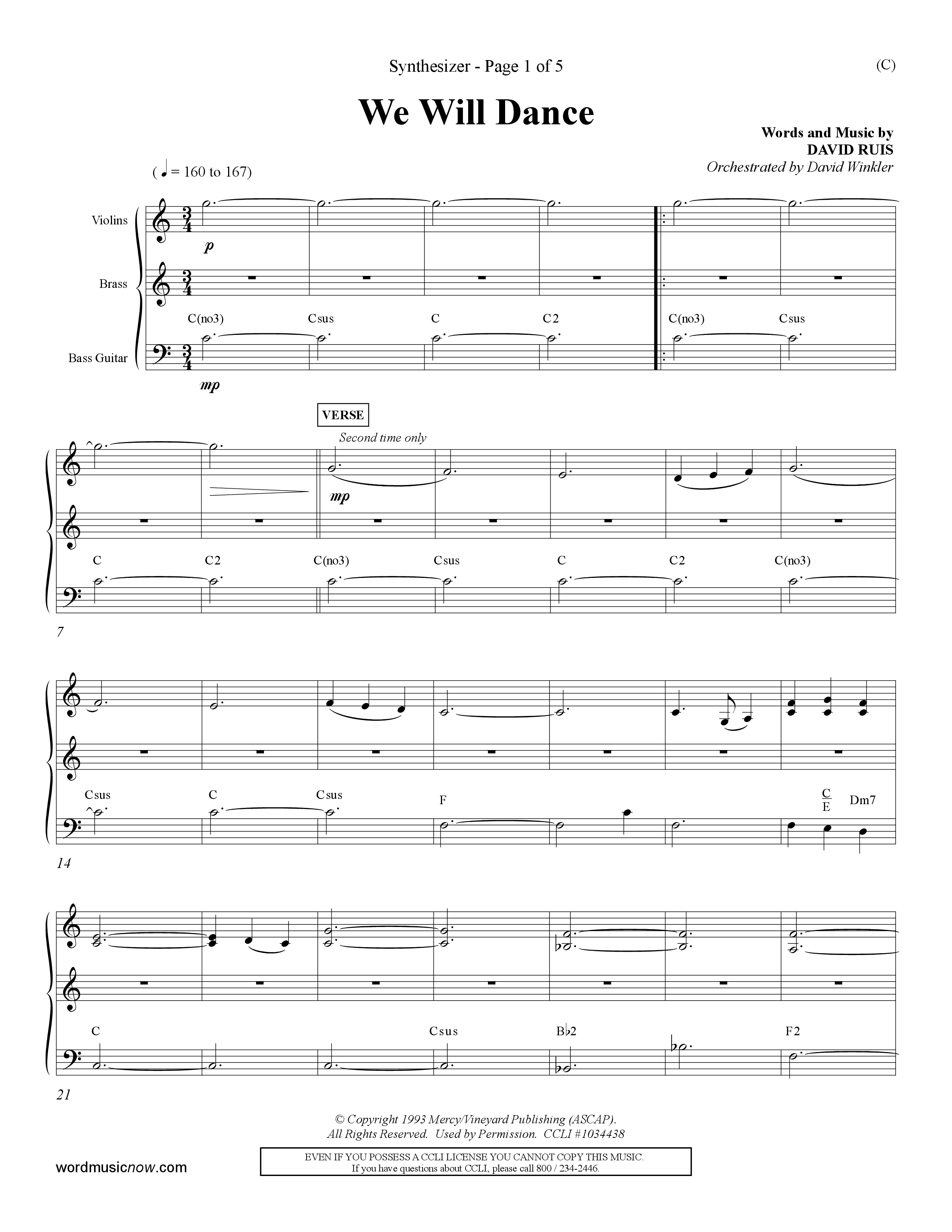 We Will Dance (Choral Anthem SATB) Synth (Word Music Choral / Orch. David Winkler)