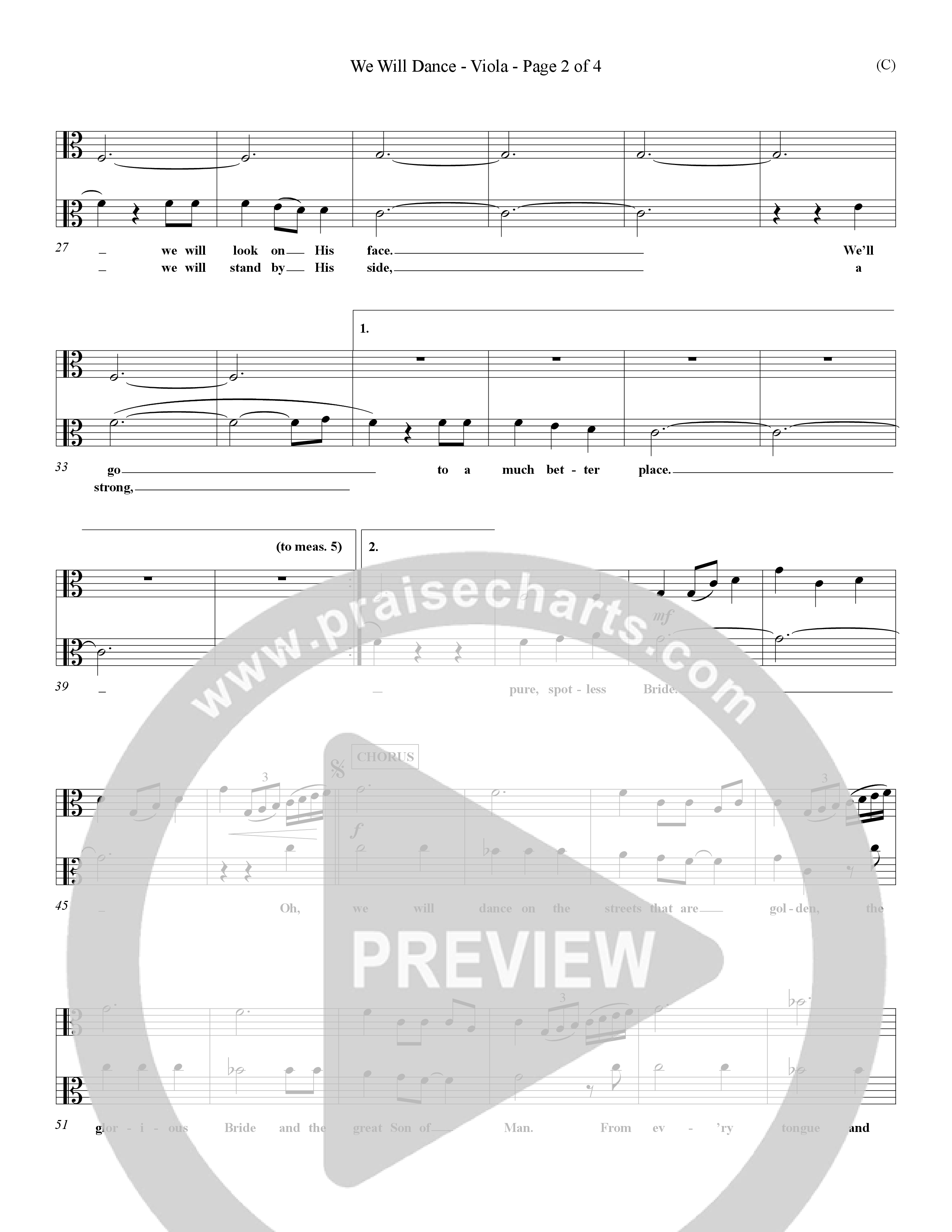 We Will Dance (Choral Anthem SATB) Viola (Word Music Choral / Orch. David Winkler)