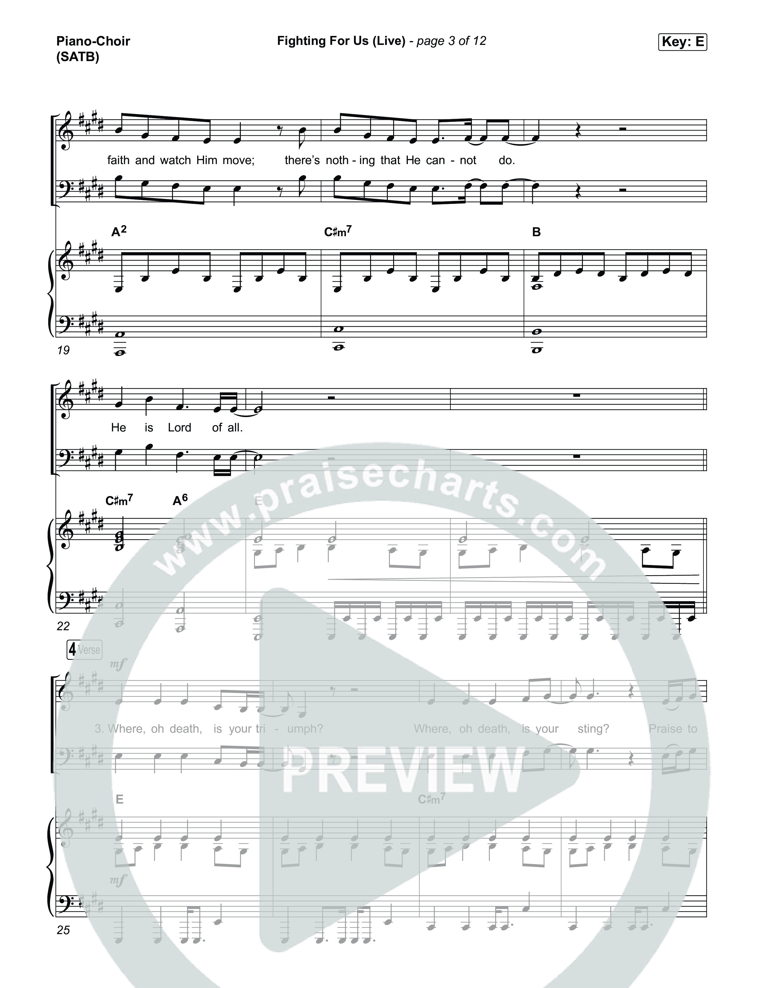 Fighting For Us (Live) Piano/Vocal Pack (Hillsong Worship)