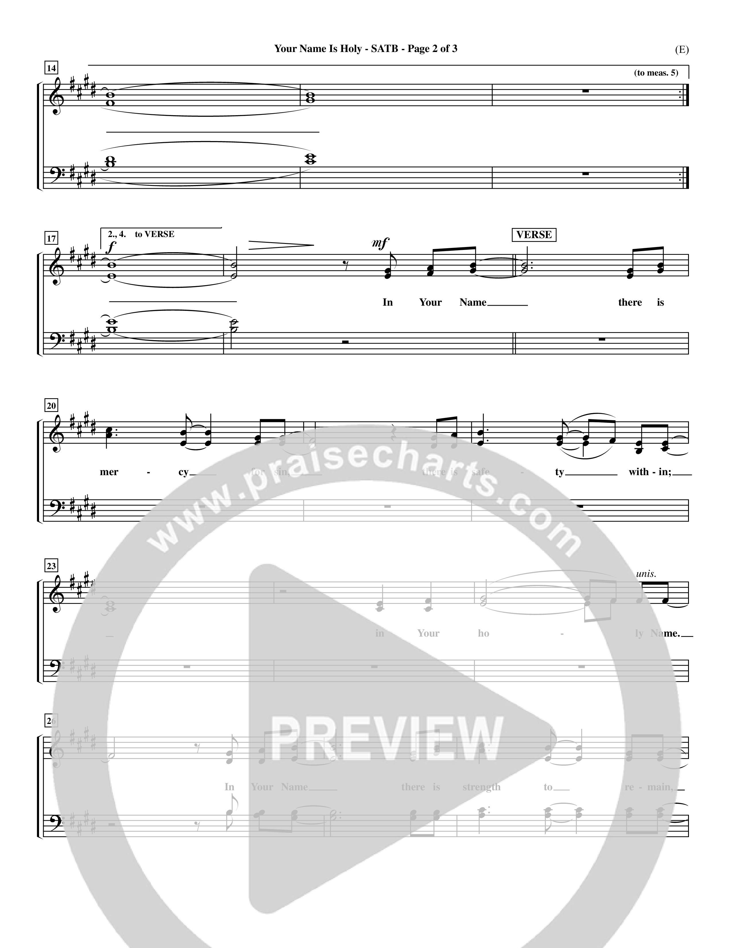 Your Name Is Holy (Choral Anthem SATB) Choir Sheet (SATB) (Word Music Choral / Orch. Michael Lawrence)
