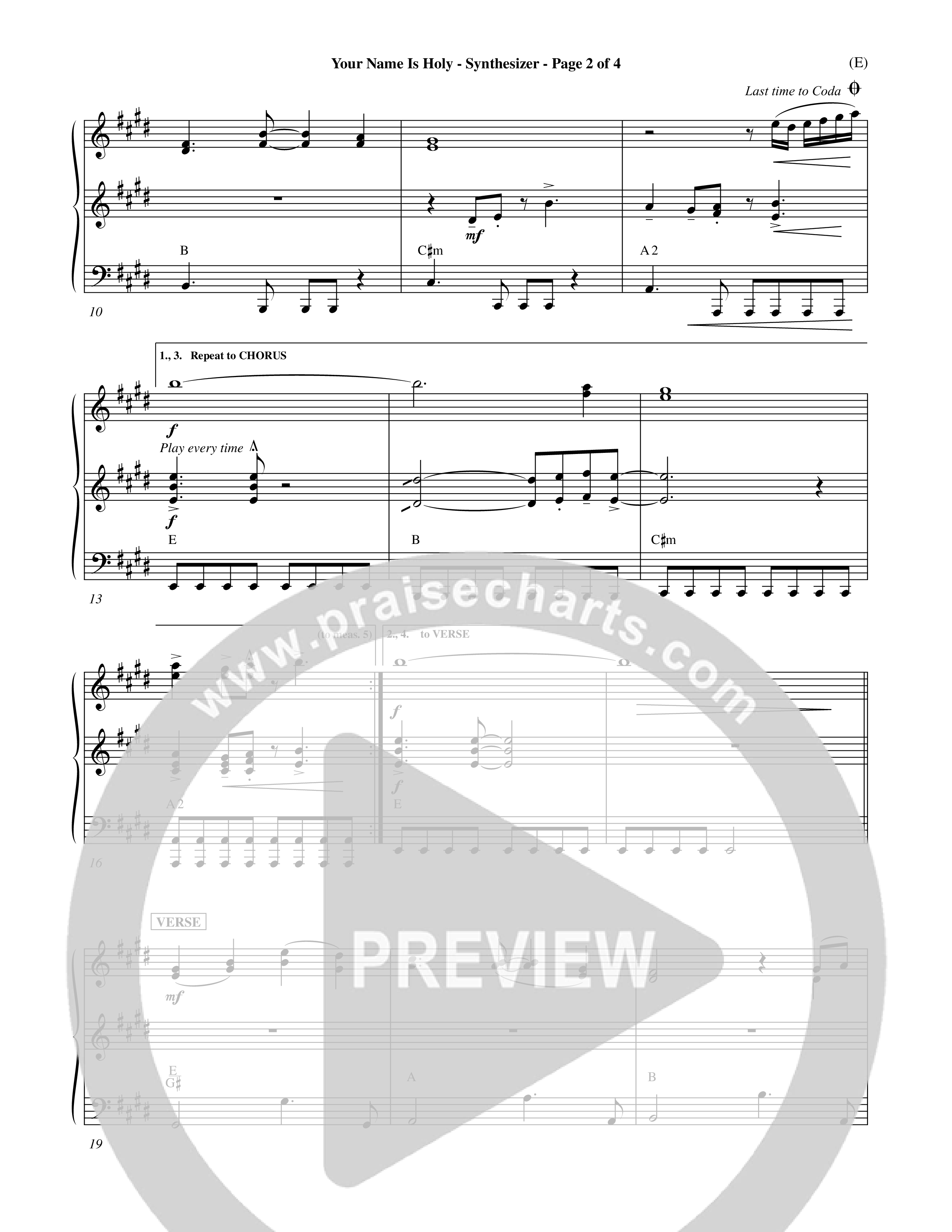 Your Name Is Holy (Choral Anthem SATB) Synth (Word Music Choral / Orch. Michael Lawrence)