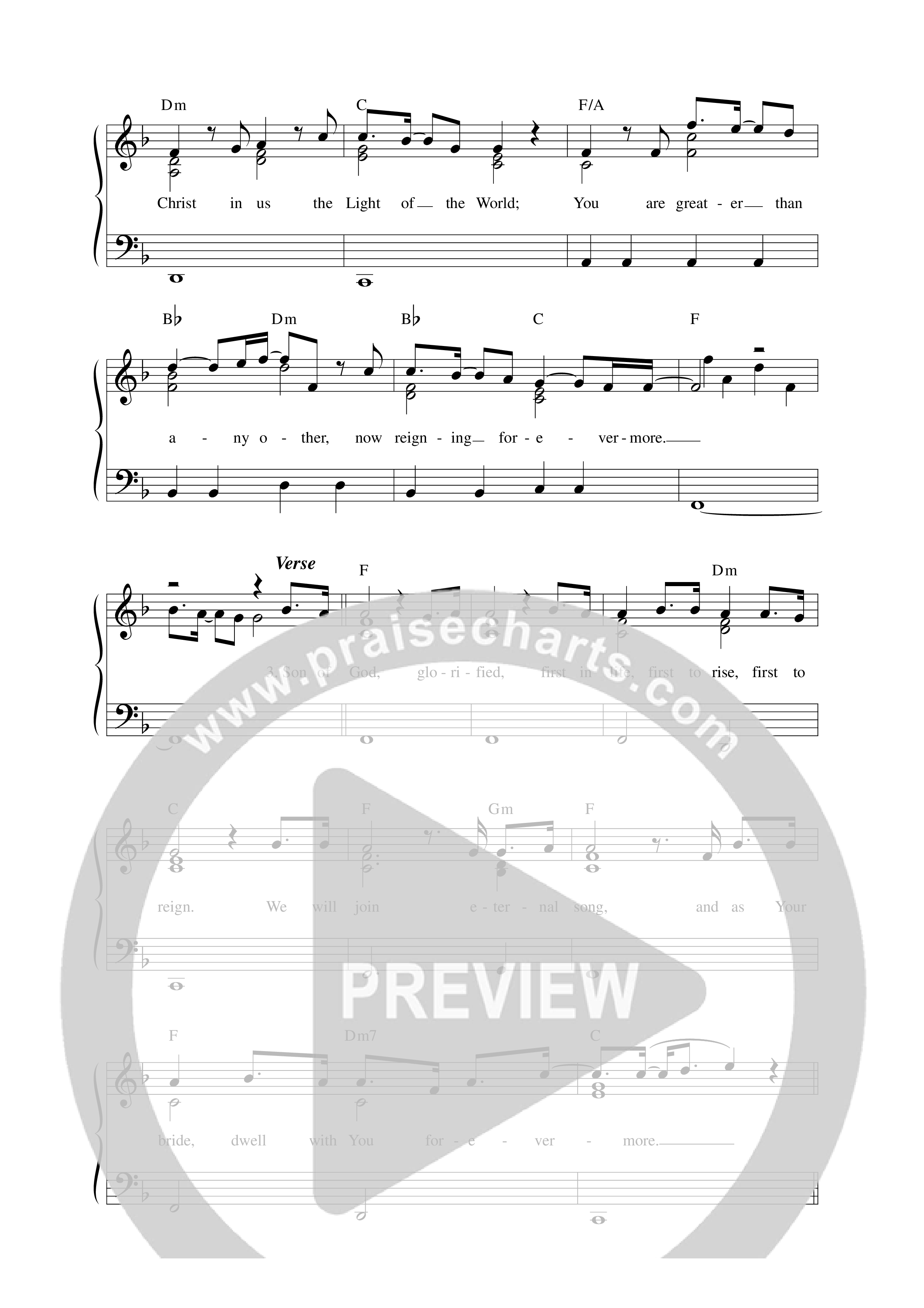 Christ In Us (Live) Lead Sheet Melody (Vineyard Worship)
