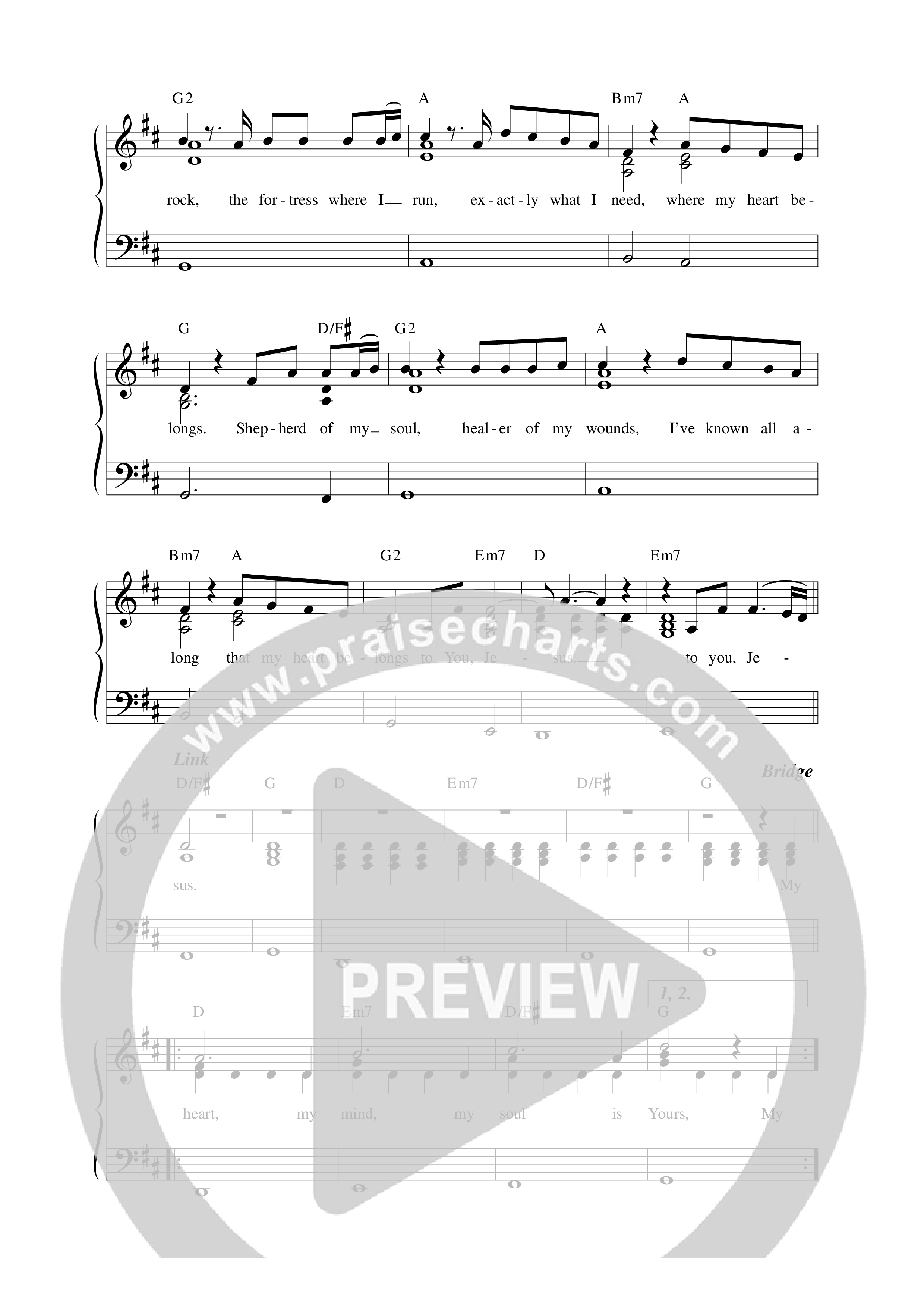 In You Jesus (Live) Lead Sheet Melody (Vineyard Worship)