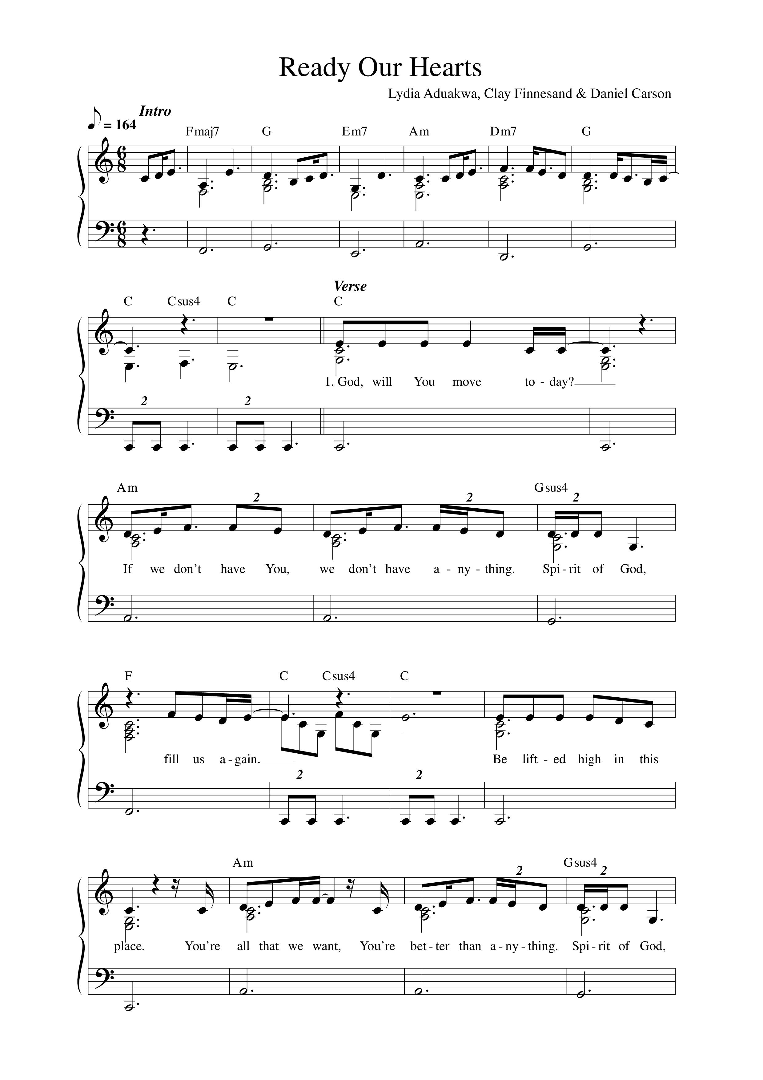 Ready Our Hearts (Live) Lead Sheet Melody (Vineyard Worship)