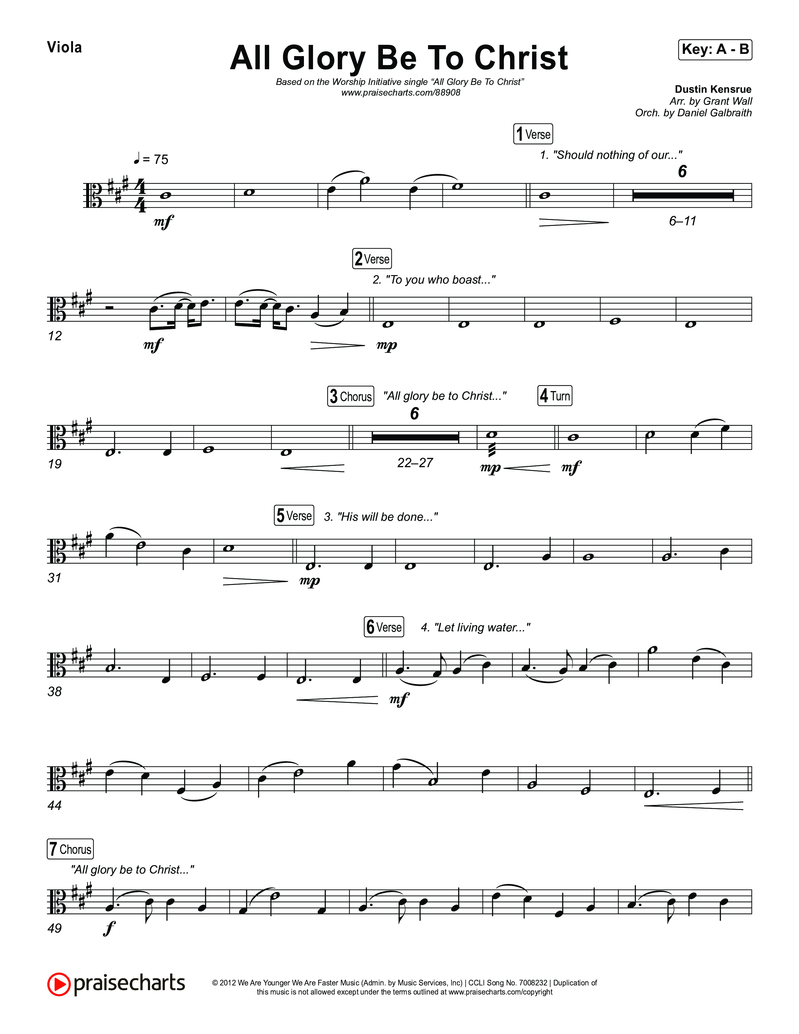 All Glory Be To Christ Viola Sheet Music PDF (The Worship Initiative ...