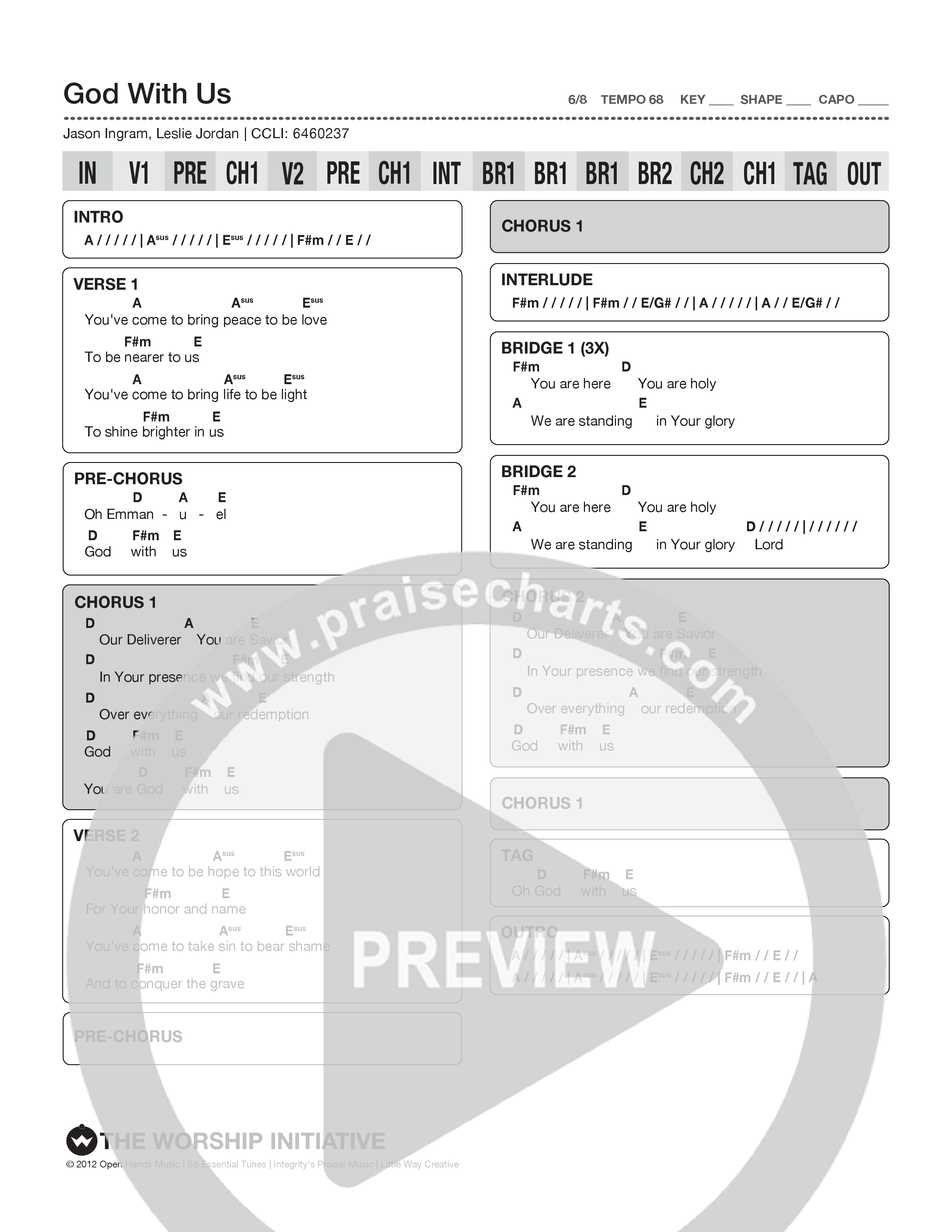 God With Us Chord Chart (The Worship Initiative)