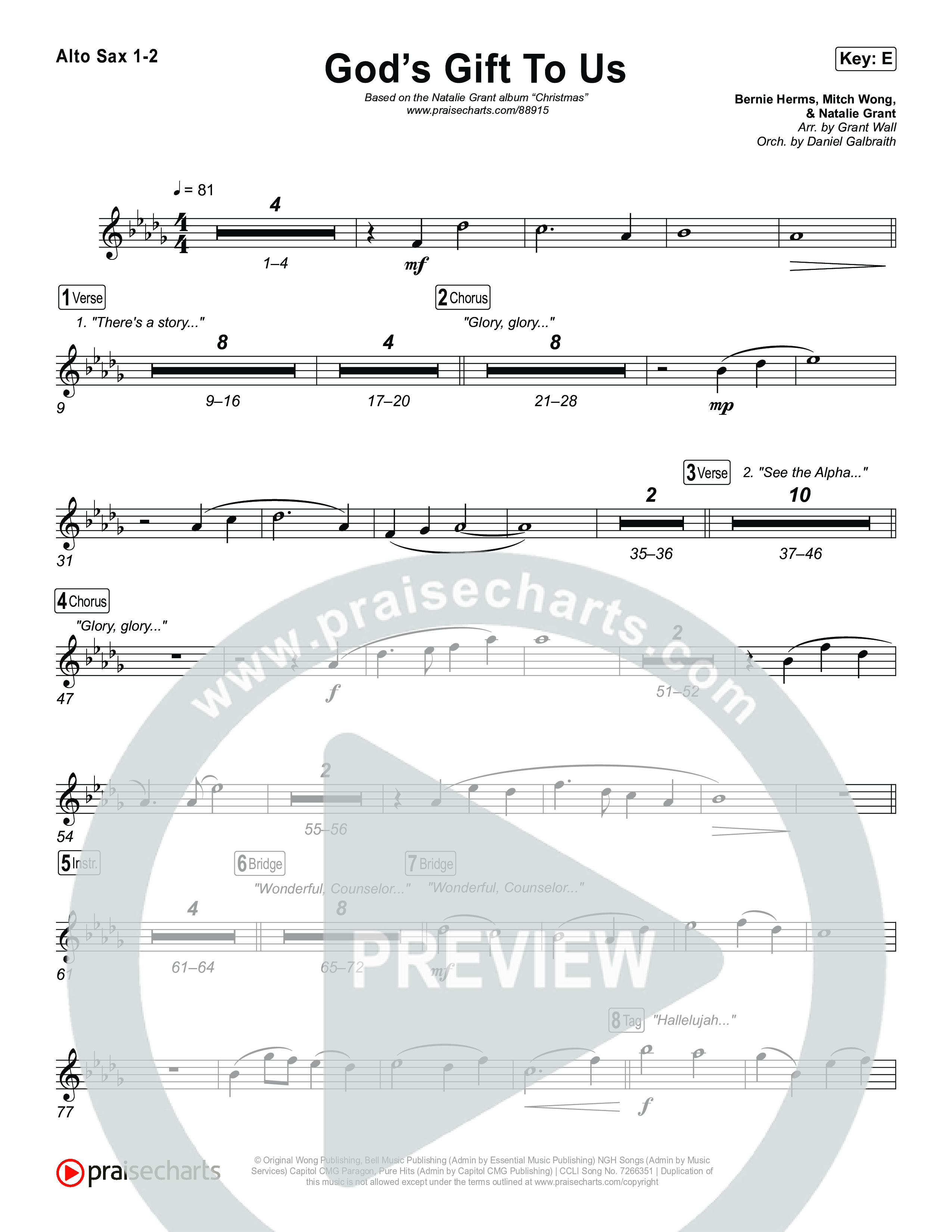 God’s Gift To Us Sax Pack (Natalie Grant)