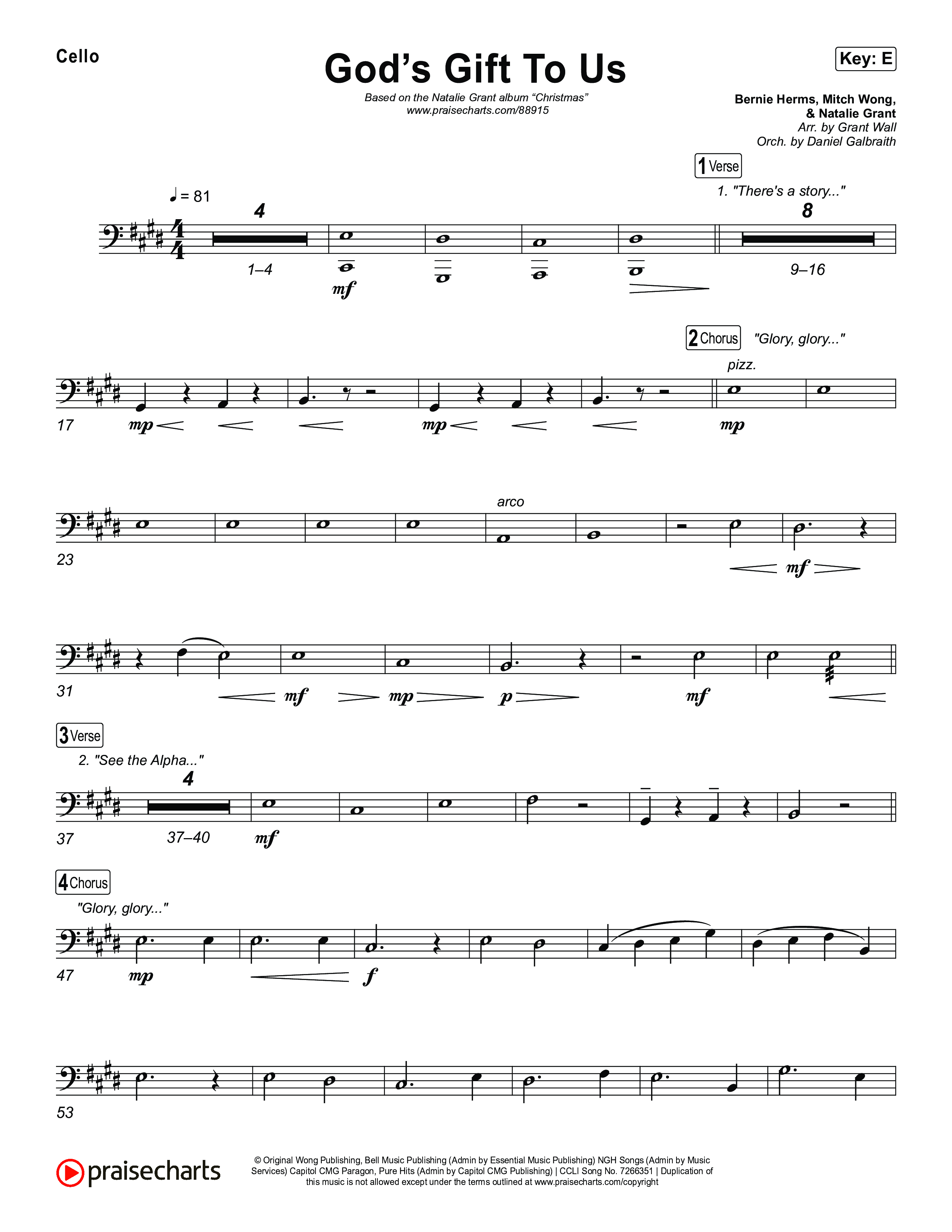 God’s Gift To Us Cello (Natalie Grant)