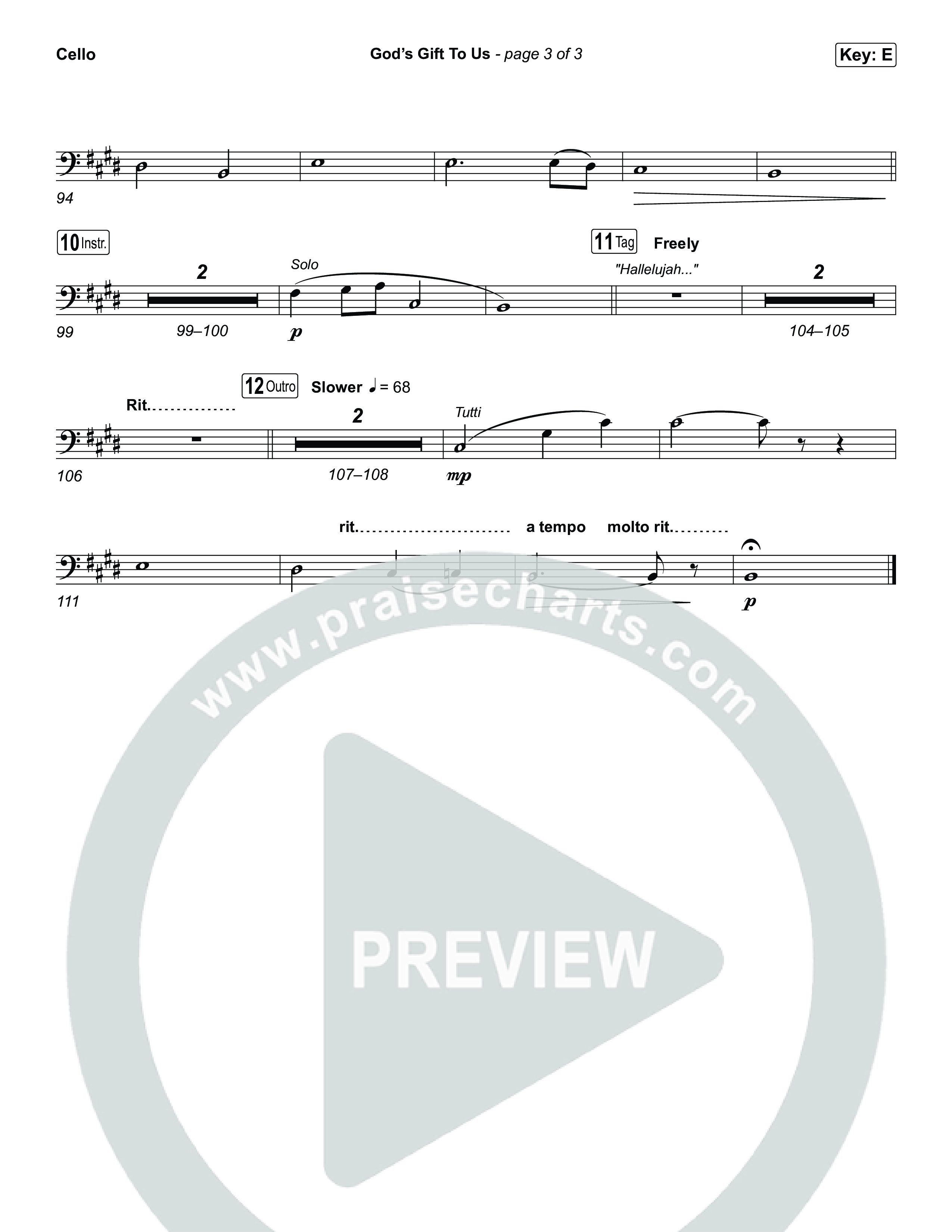 God’s Gift To Us Cello (Natalie Grant)