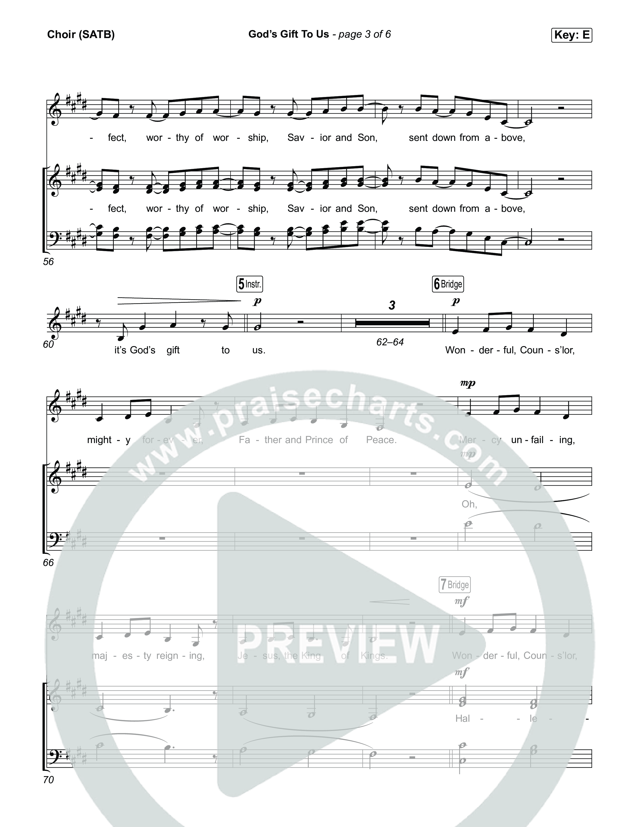 God’s Gift To Us Choir Sheet (SATB) (Natalie Grant)