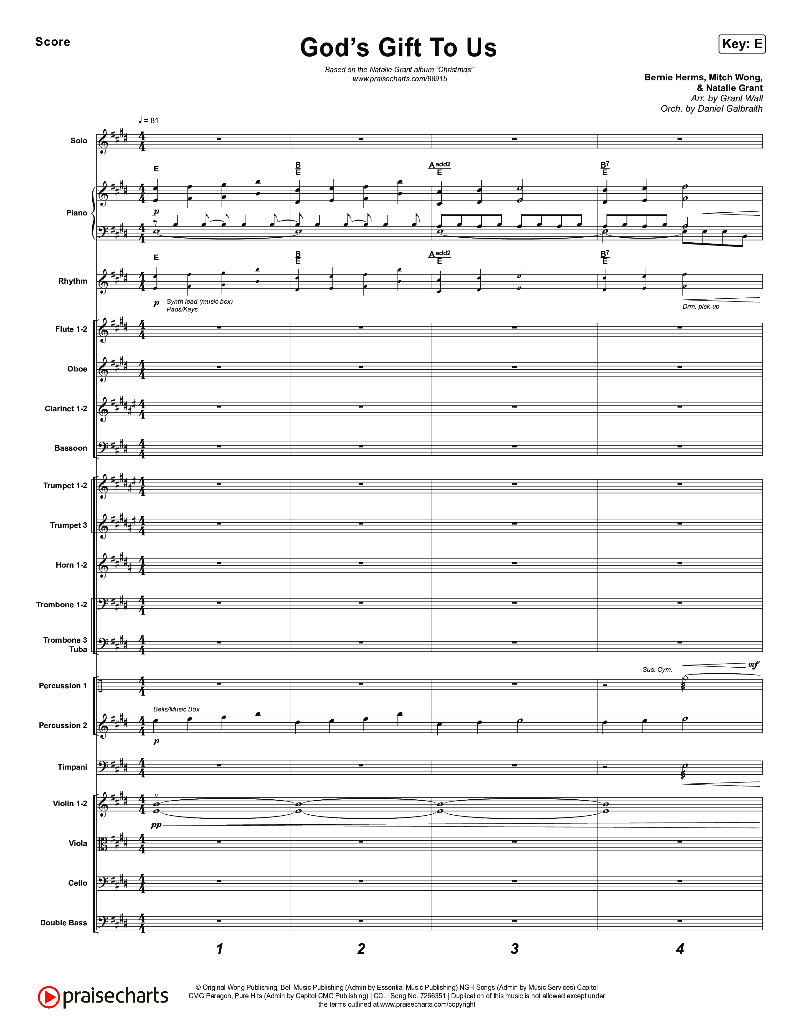 God’s Gift To Us Orchestration (Natalie Grant)