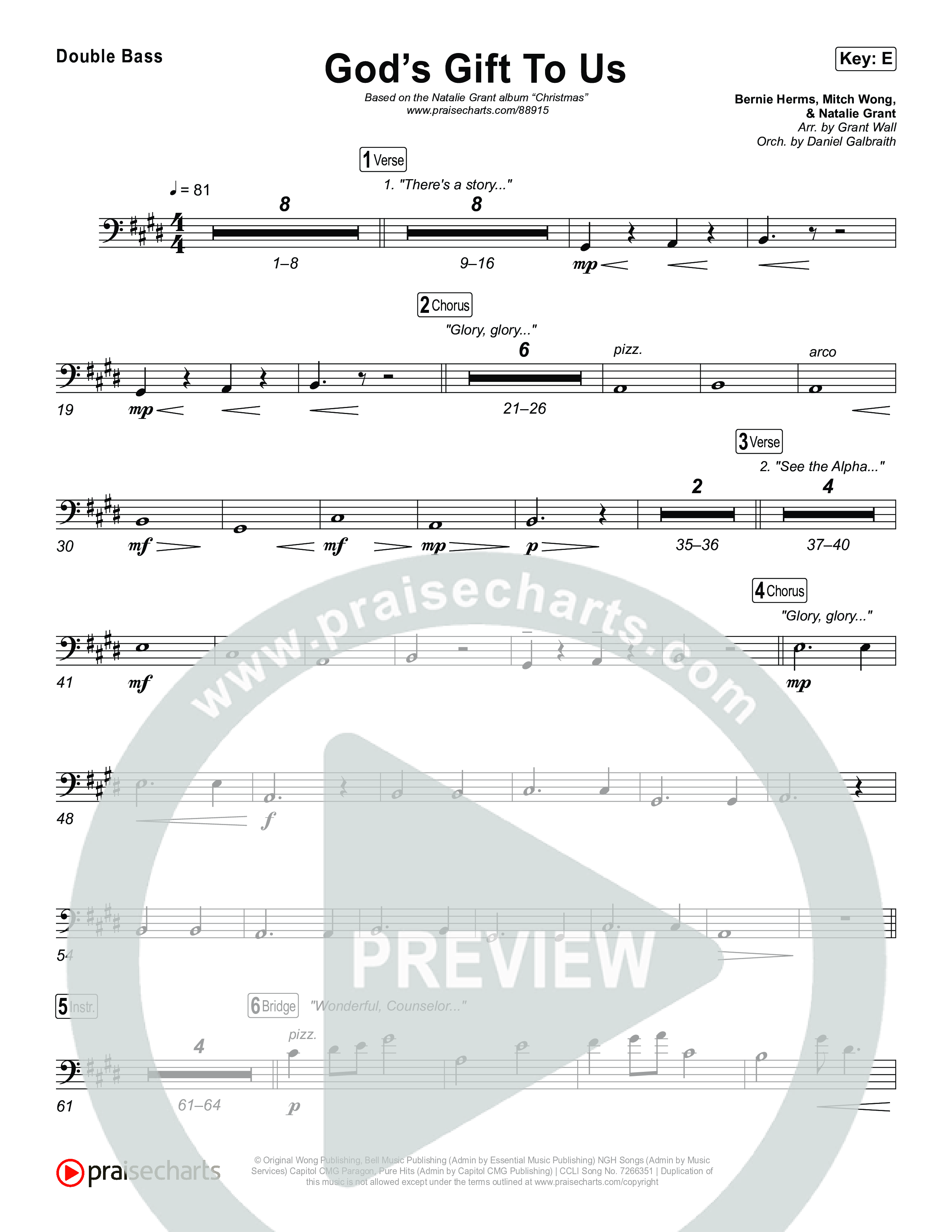 God’s Gift To Us String Bass (Natalie Grant)