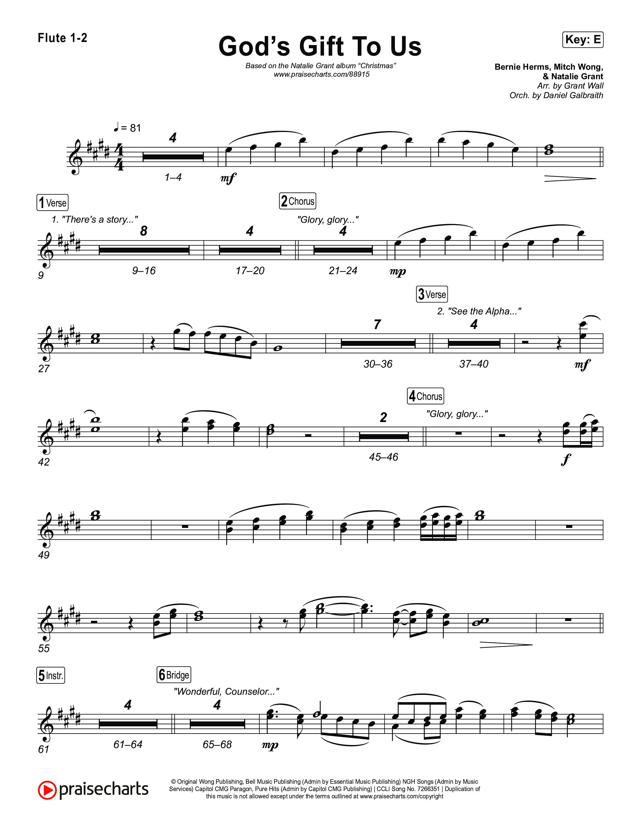 God’s Gift To Us Flute 1,2 (Natalie Grant)