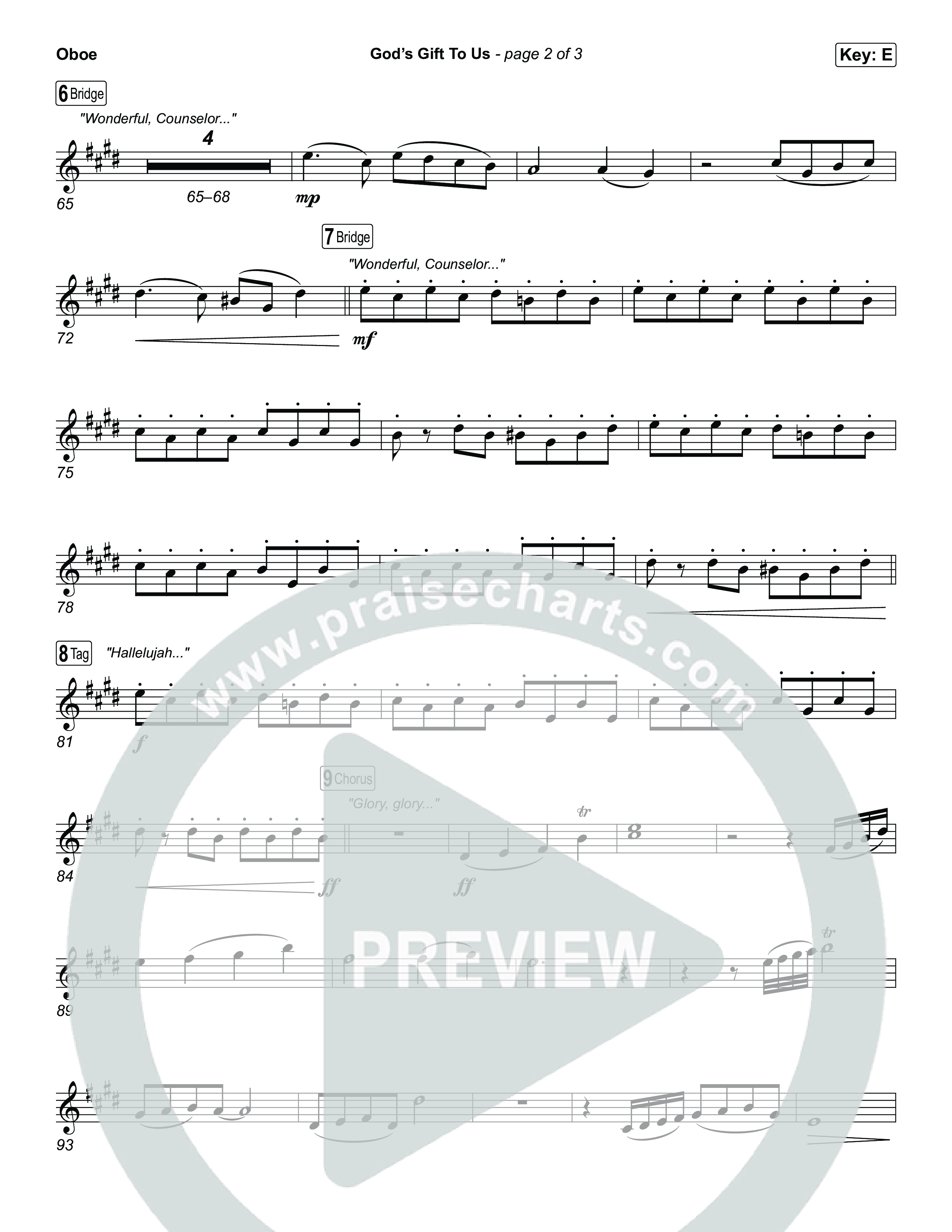 God’s Gift To Us Oboe (Natalie Grant)