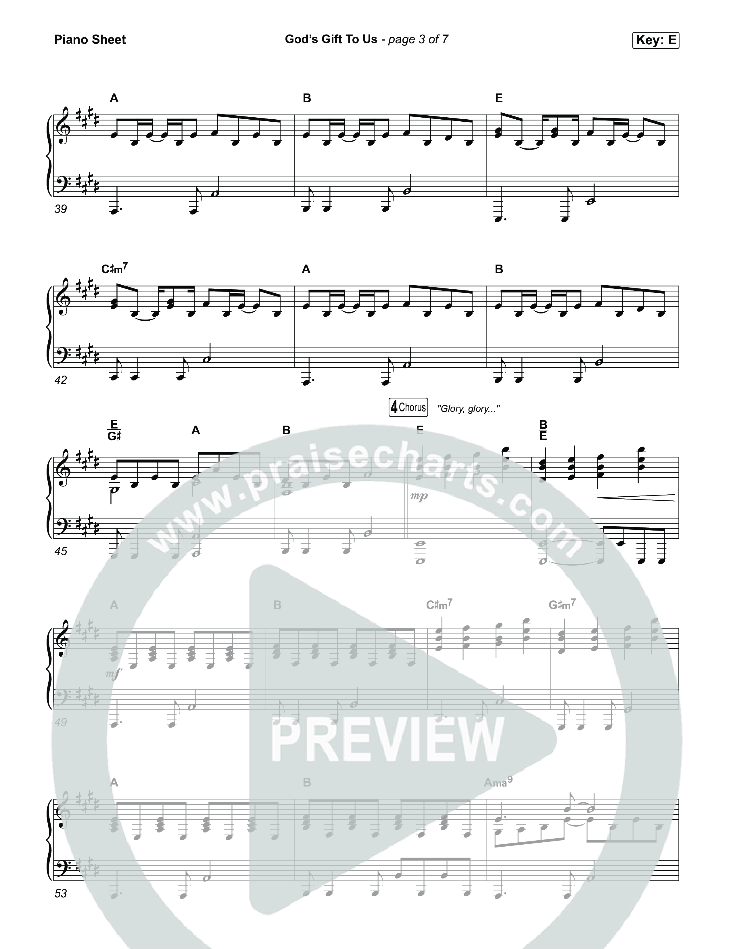 God’s Gift To Us Piano Sheet (Natalie Grant)