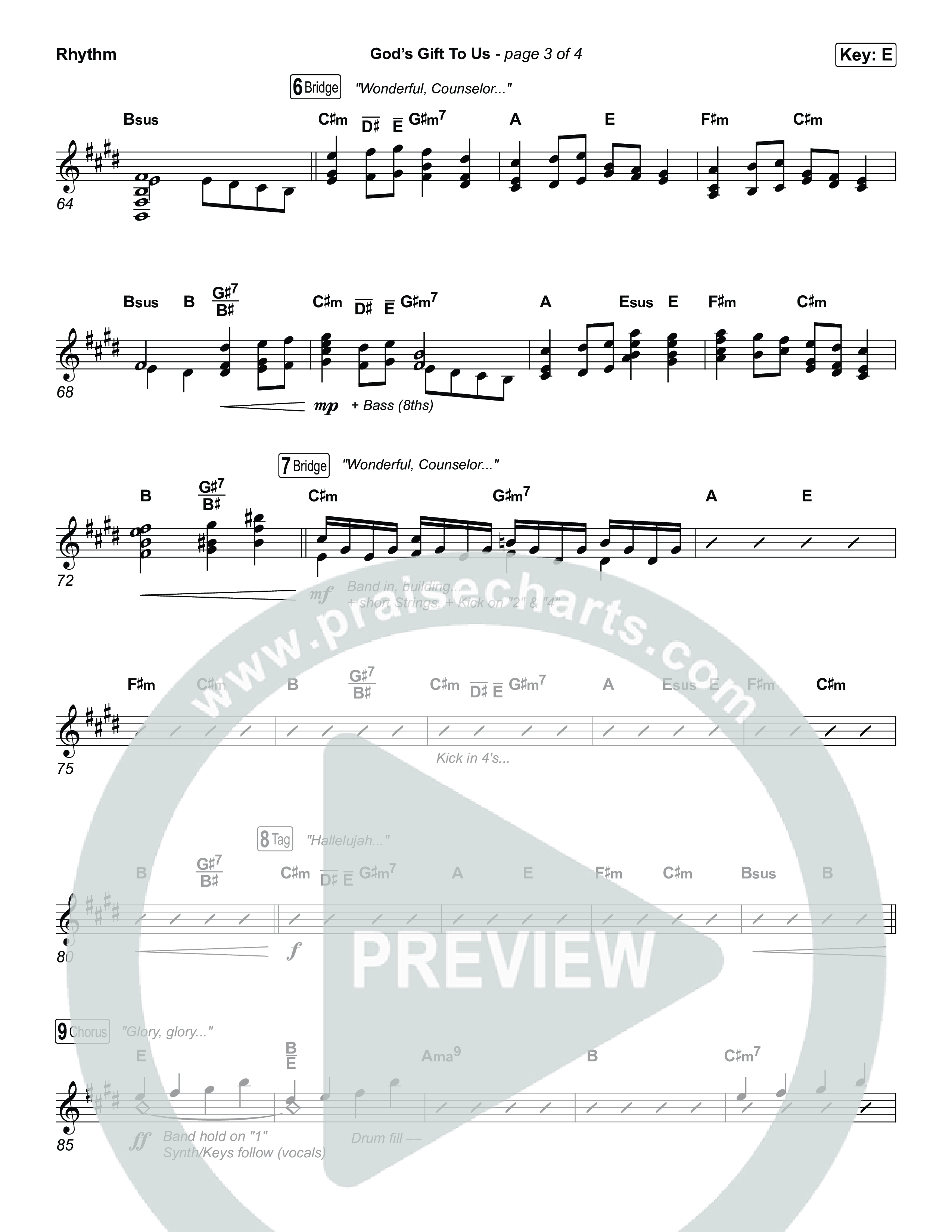 God’s Gift To Us Rhythm Chart (Natalie Grant)