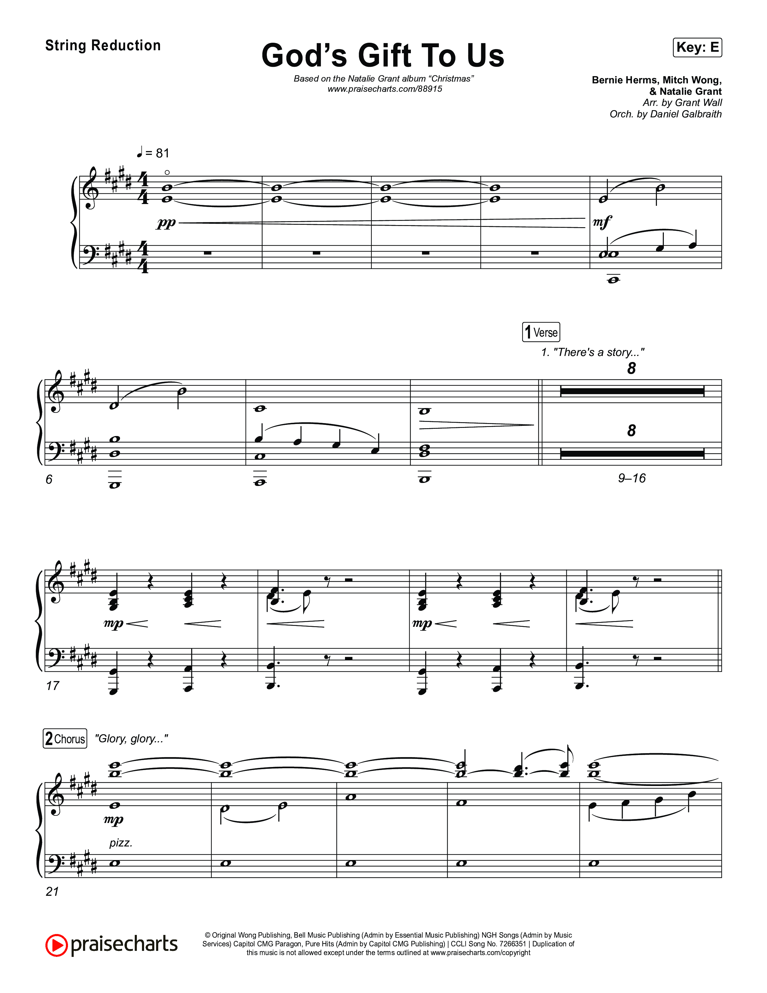 God’s Gift To Us String Reduction (Natalie Grant)