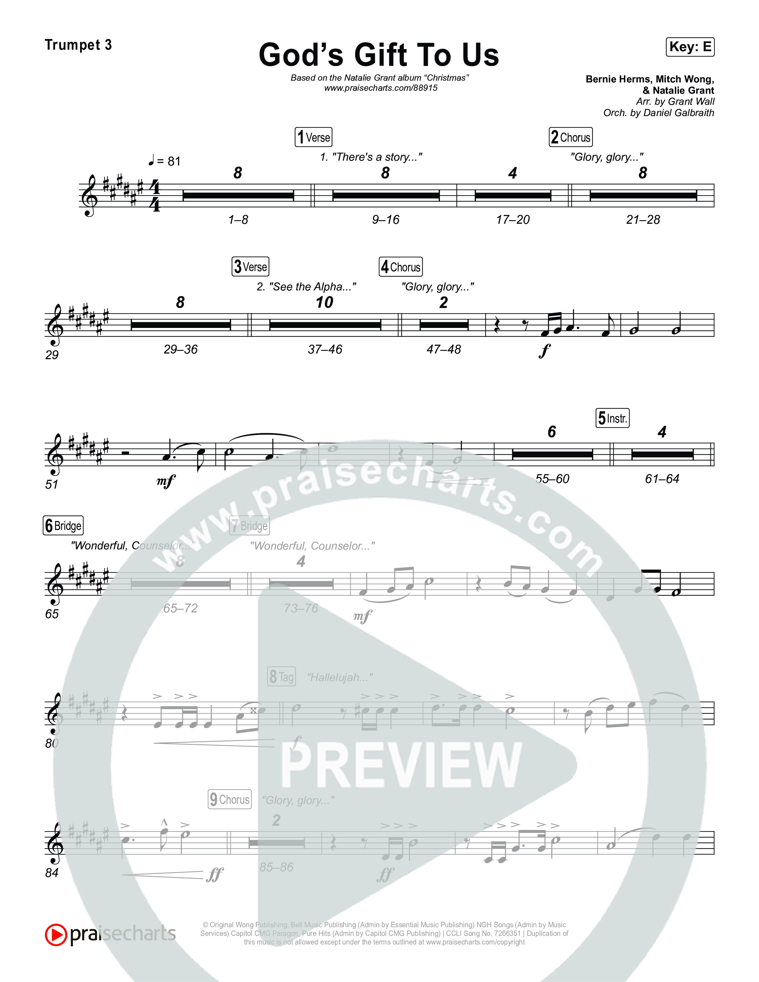 God’s Gift To Us Trumpet 3 (Natalie Grant)