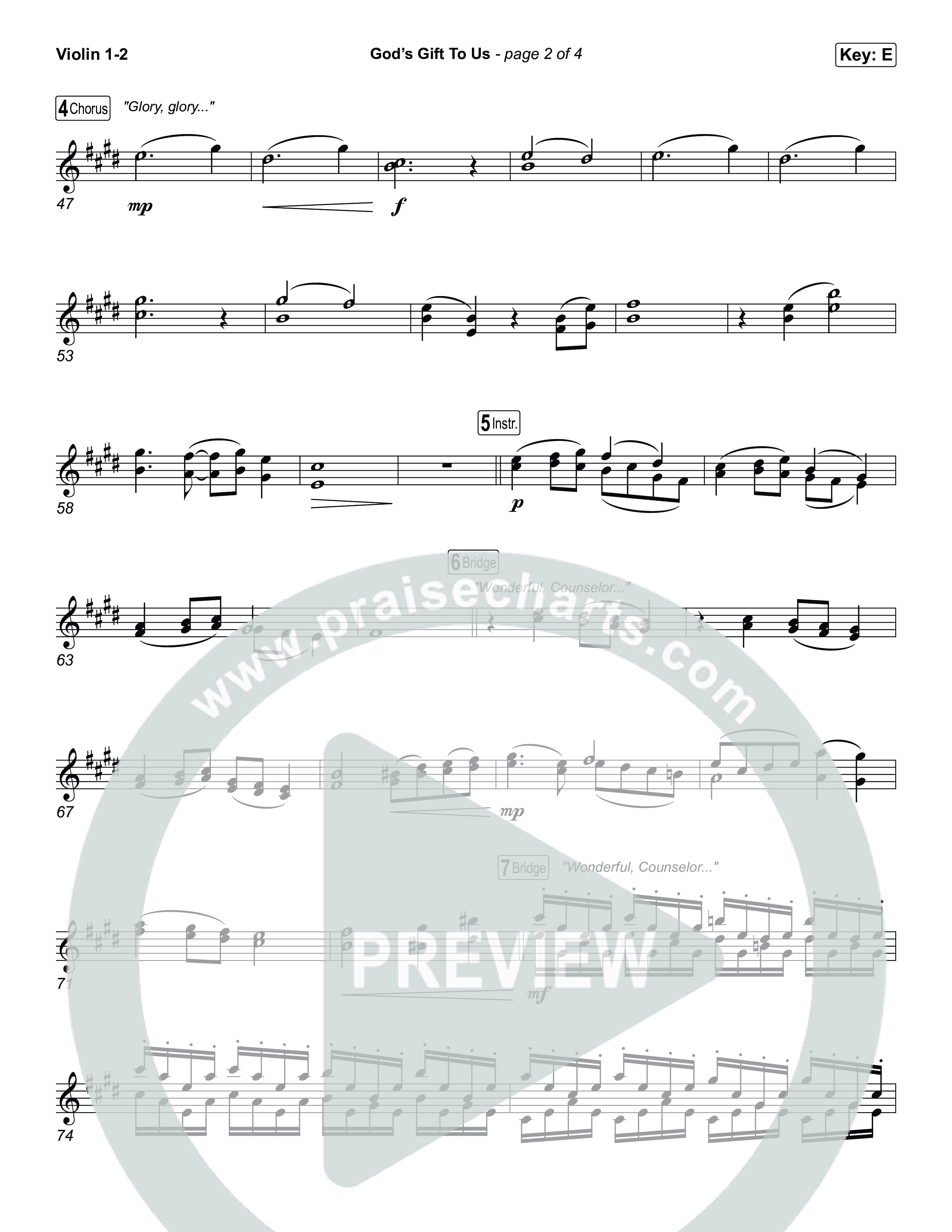 God’s Gift To Us Violin 1,2 (Natalie Grant)