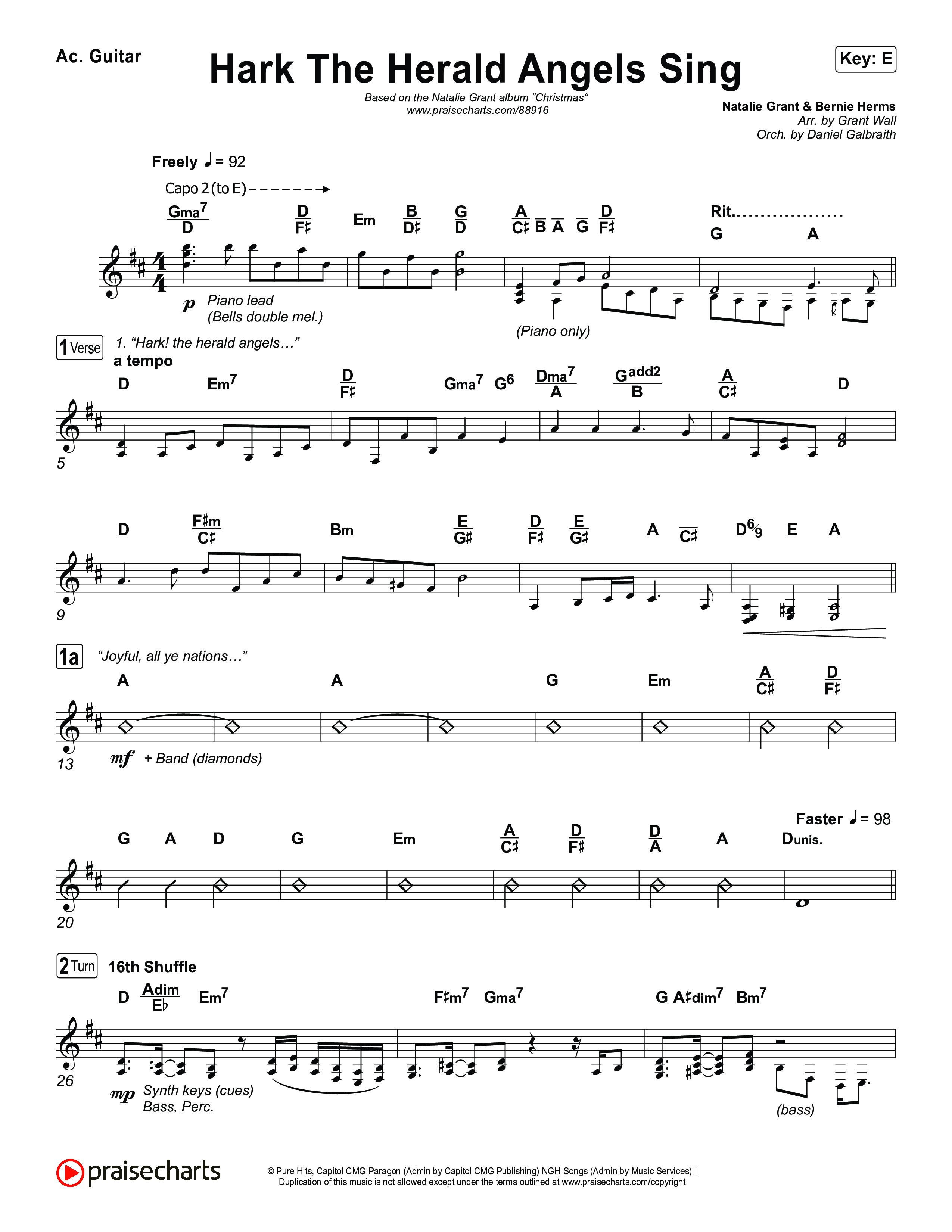 Hark The Herald Angels Sing Acoustic Guitar (Natalie Grant)