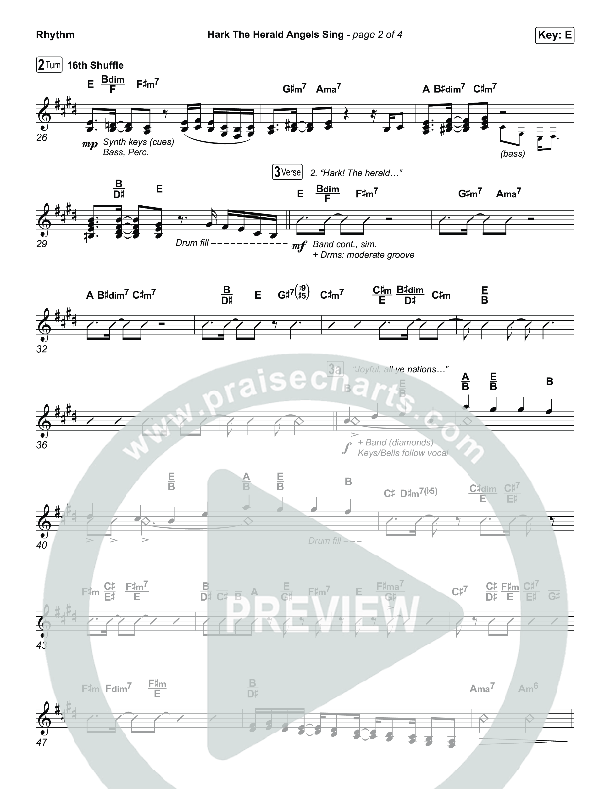 Hark The Herald Angels Sing Rhythm Chart (Natalie Grant)