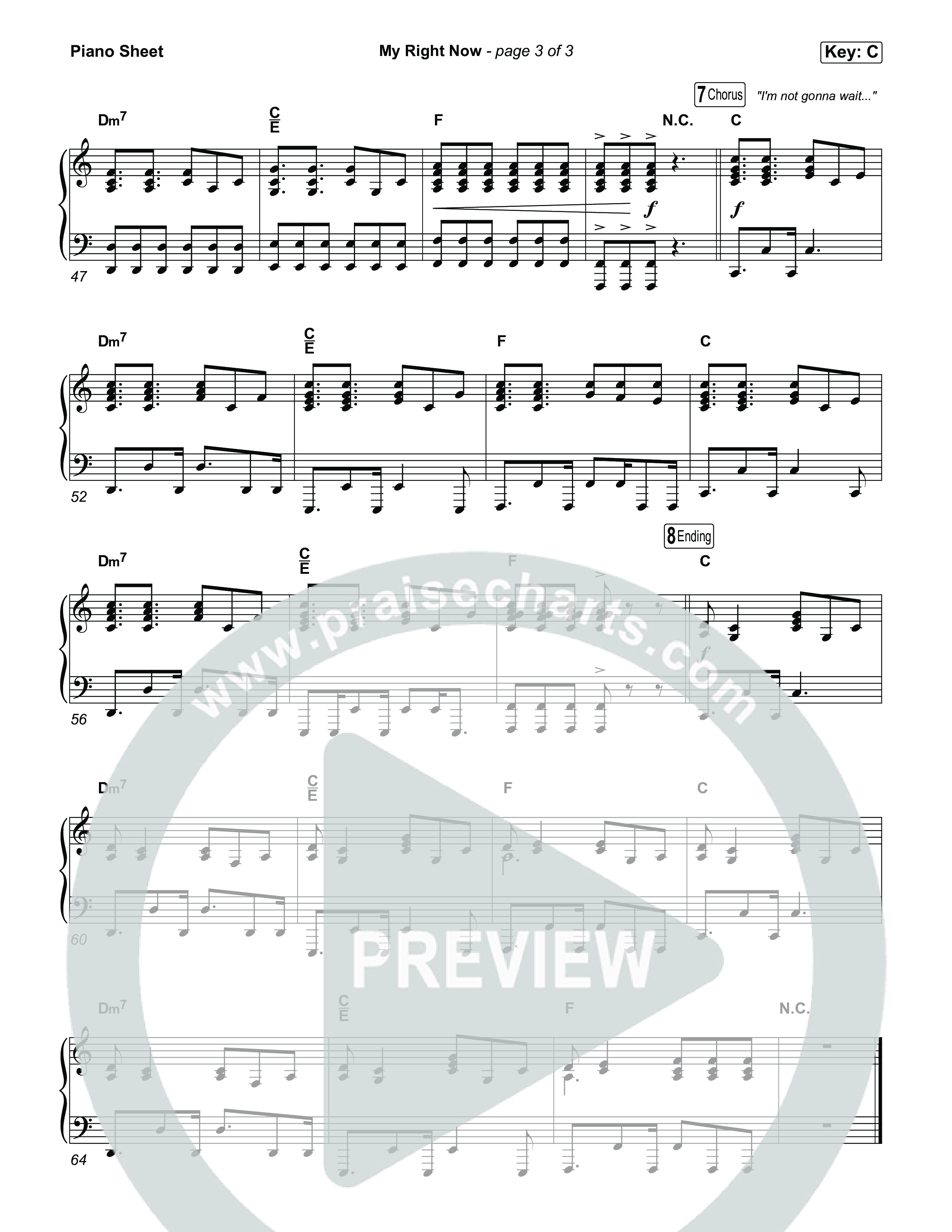 My Right Now Piano Sheet (Stephen McWhirter)