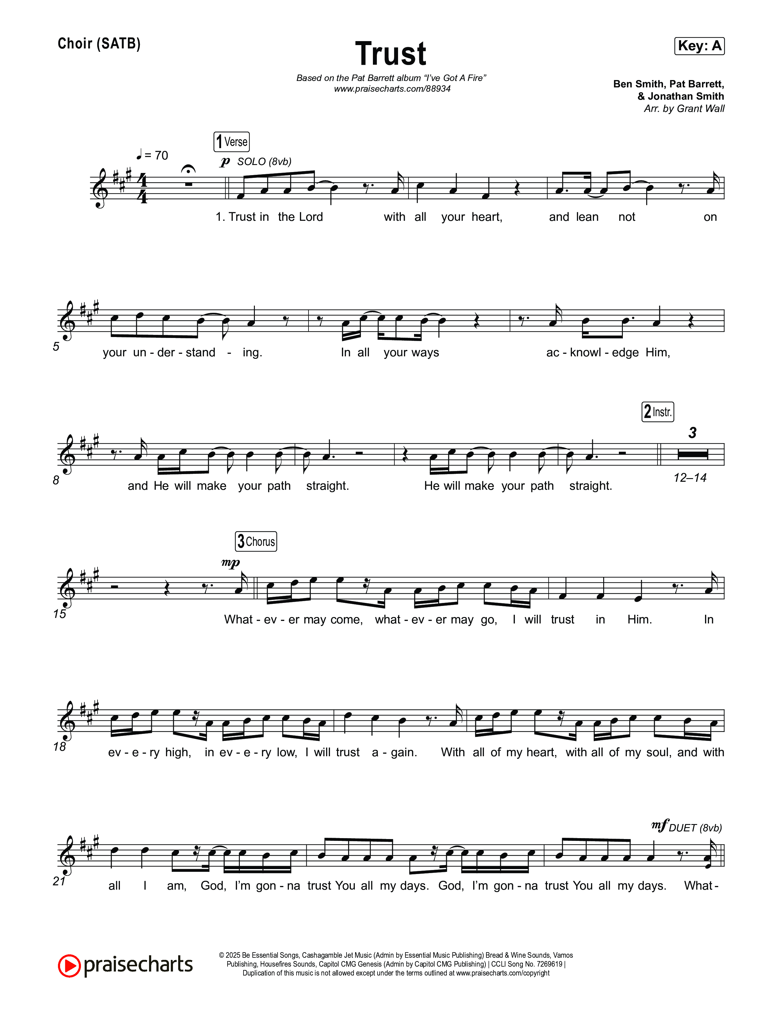 Trust Choir Sheet (SATB) (Pat Barrett)