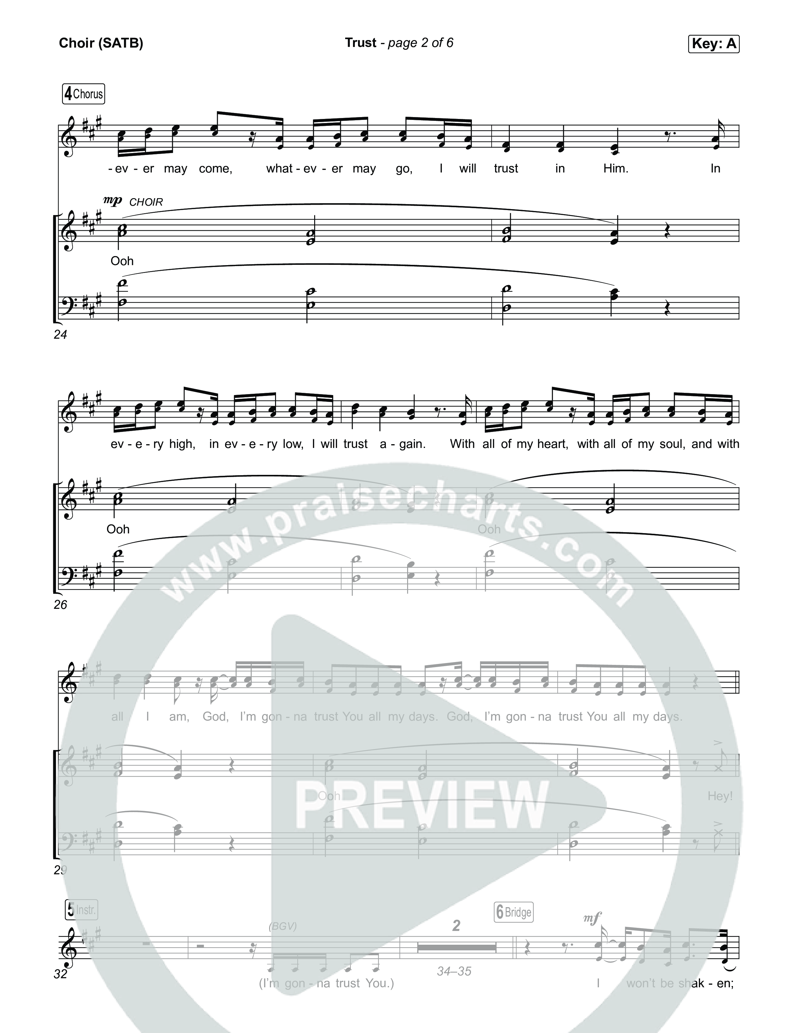 Trust Choir Sheet (SATB) (Pat Barrett)