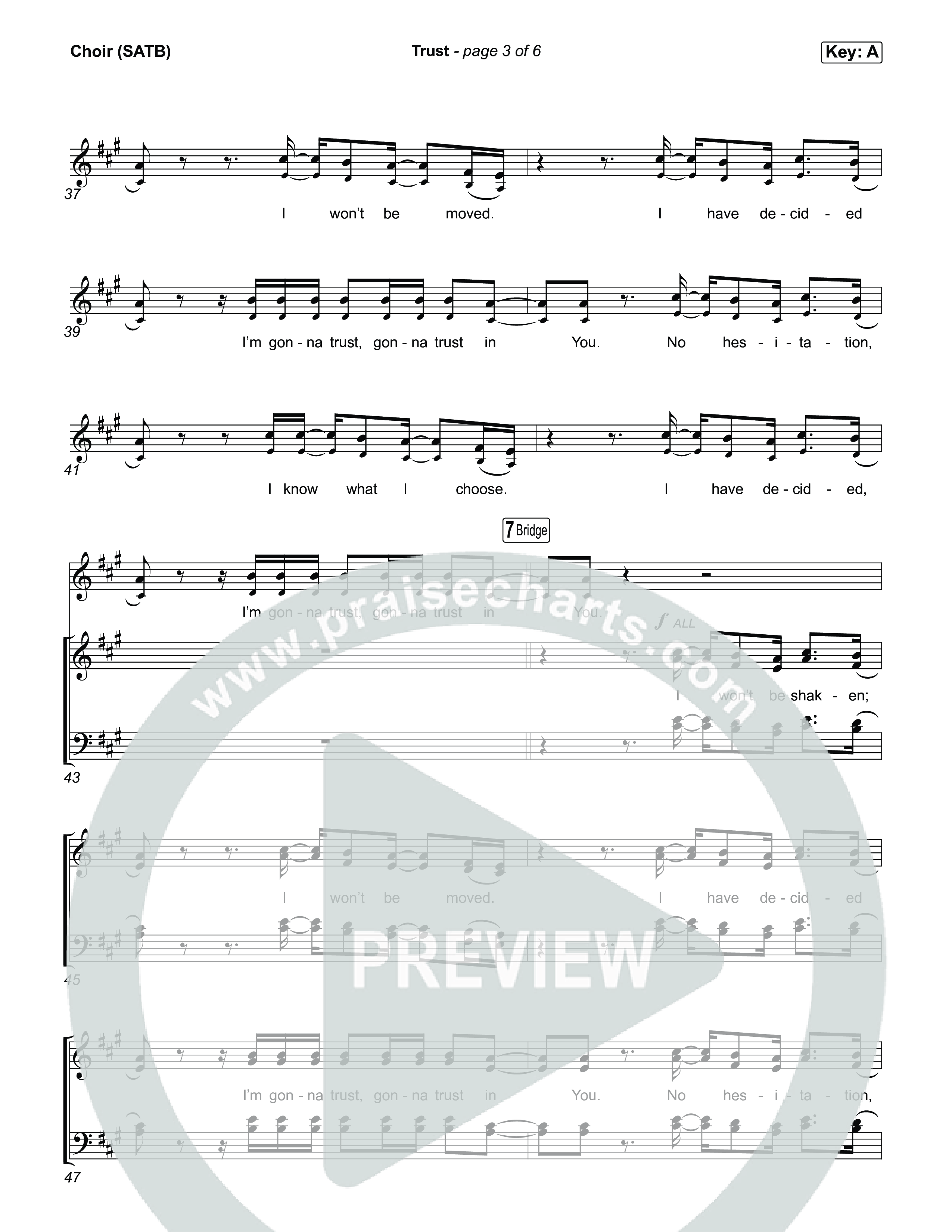 Trust Choir Sheet (SATB) (Pat Barrett)
