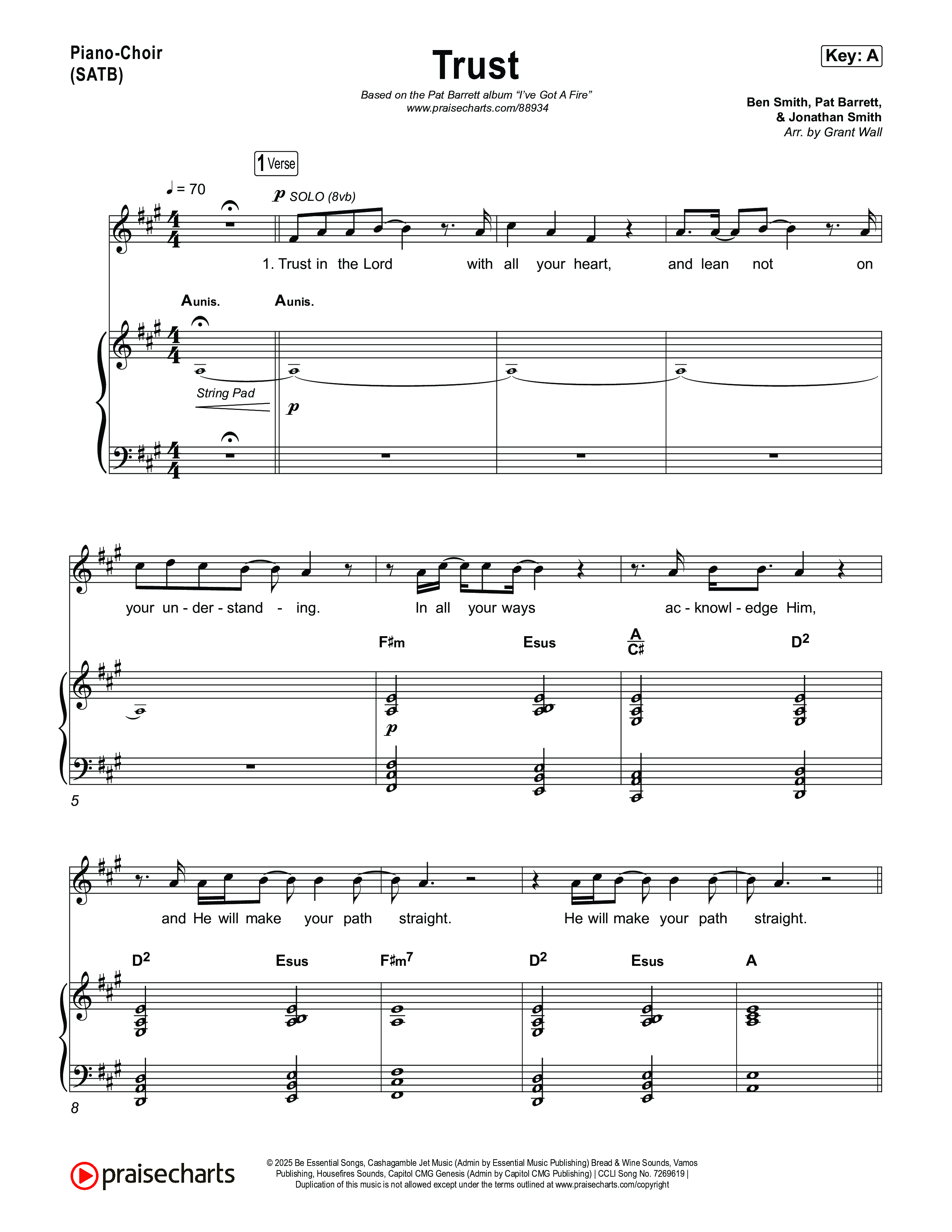 Trust Piano/Vocal Pack (Pat Barrett)