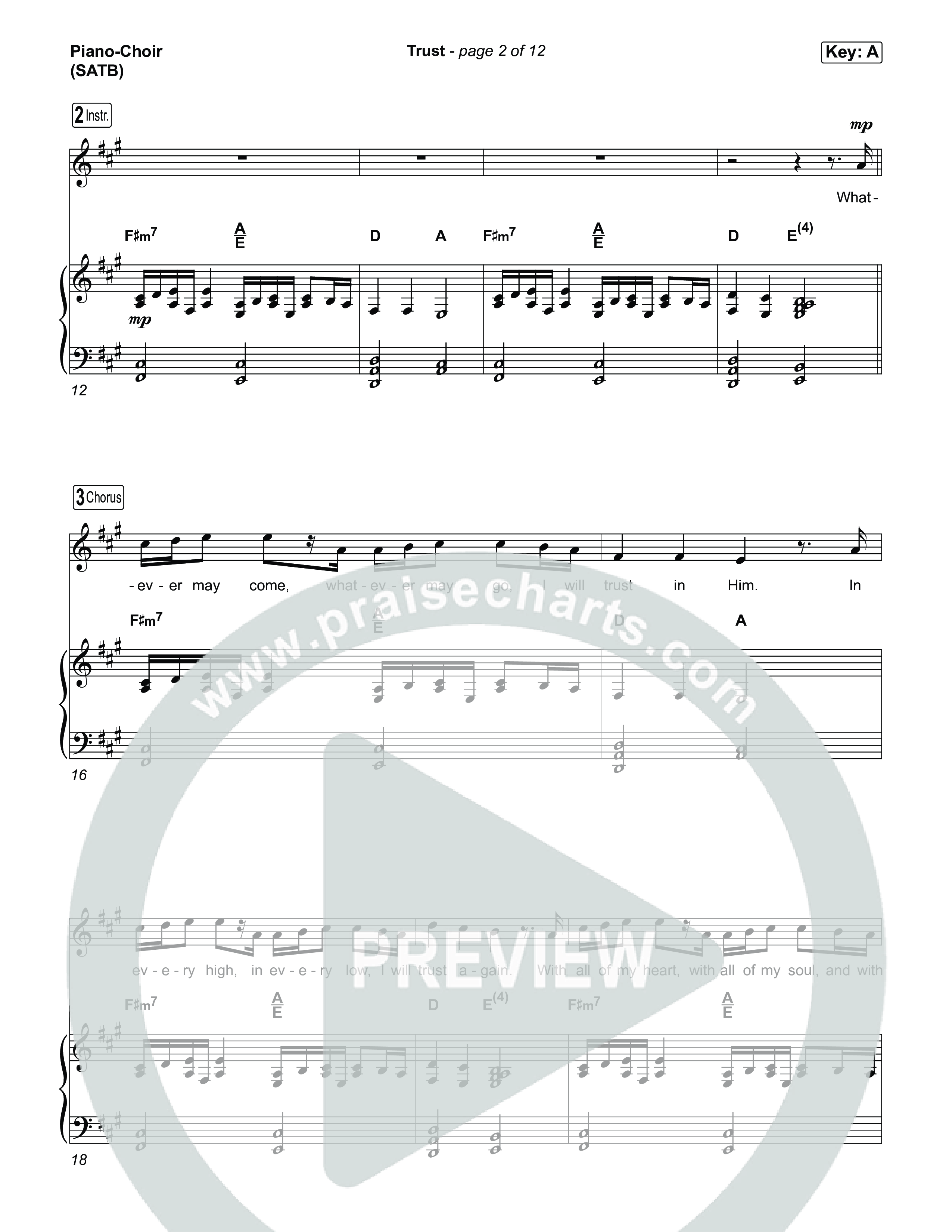 Trust Piano/Vocal Pack (Pat Barrett)