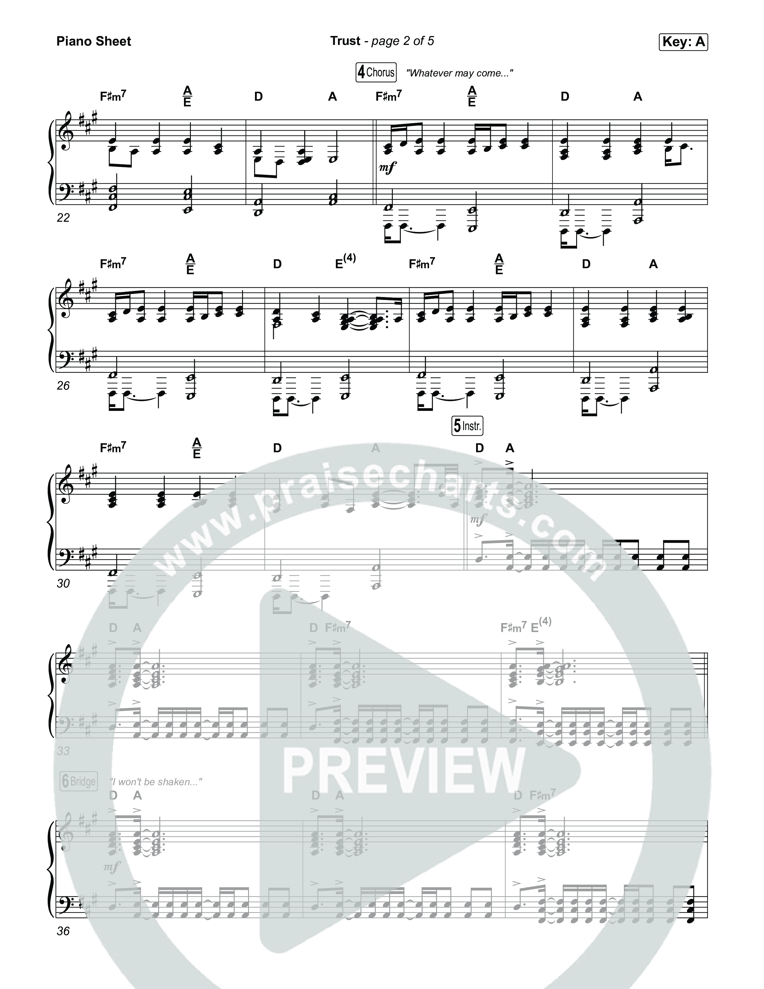 Trust Piano Sheet (Pat Barrett)