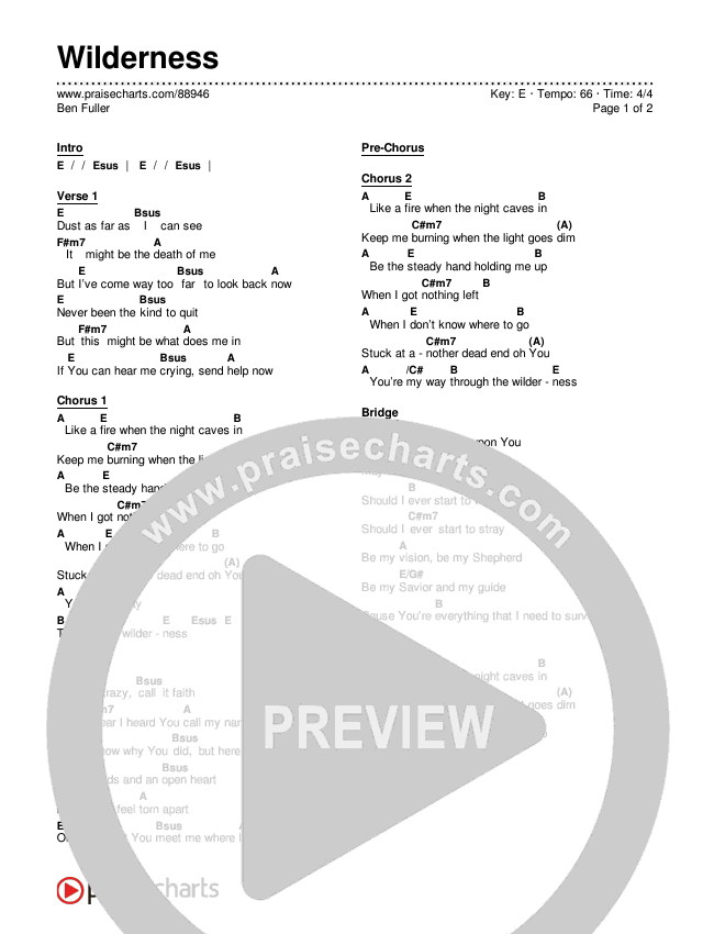 Wilderness Chords & Lyrics (Ben Fuller)