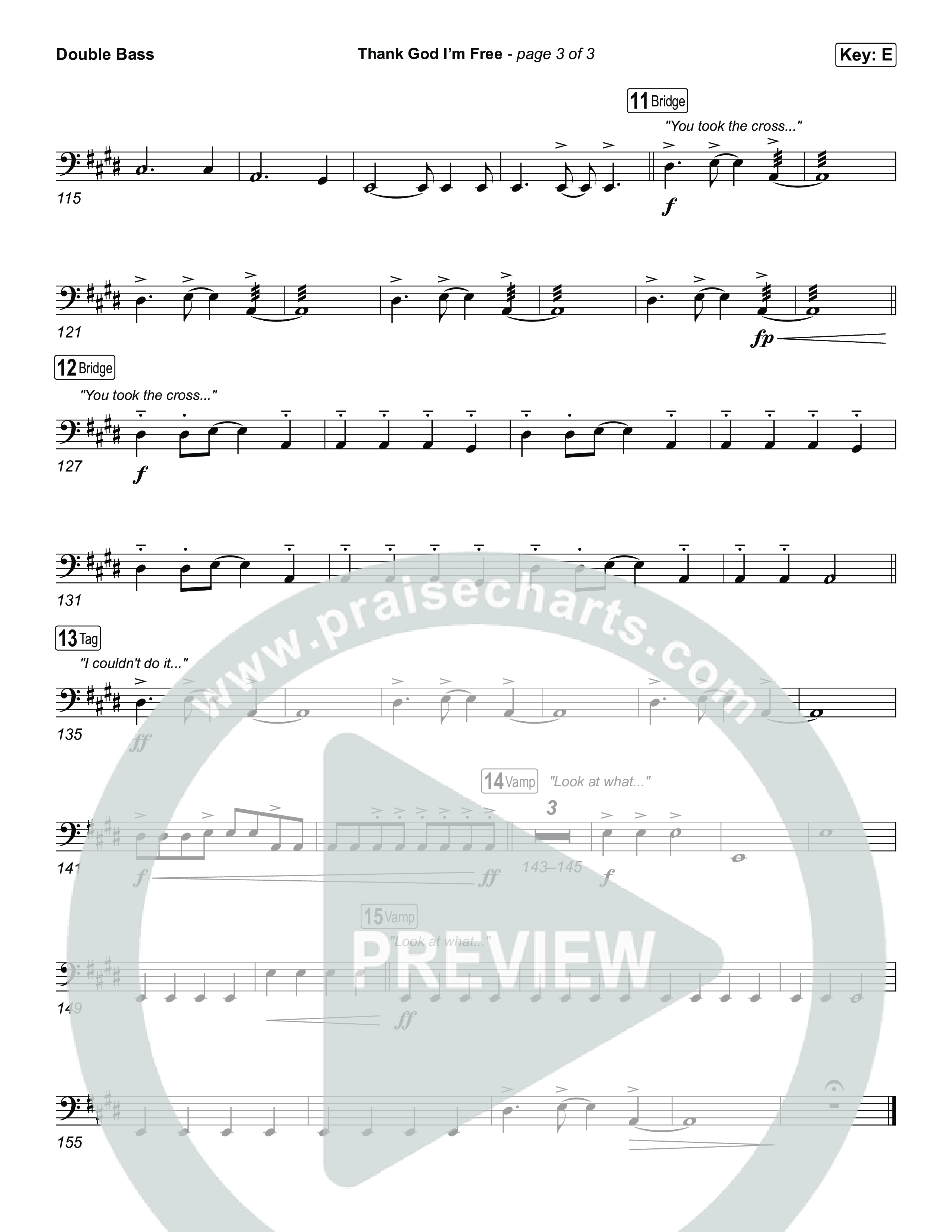 Thank God I'm Free String Bass (ELEVATION RHYTHM / Lizzie Morgan)