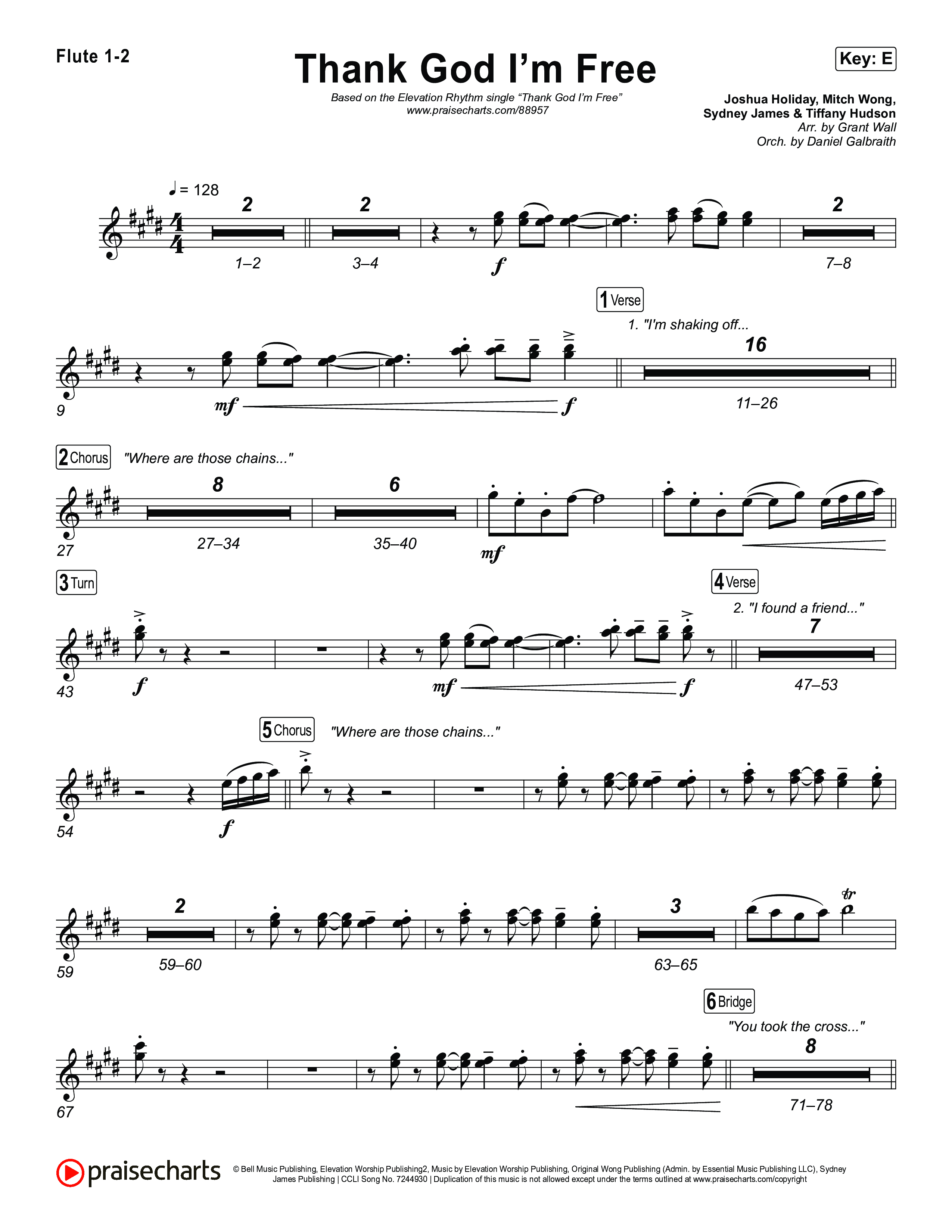 Thank God I'm Free Flute 1,2 (ELEVATION RHYTHM / Lizzie Morgan)