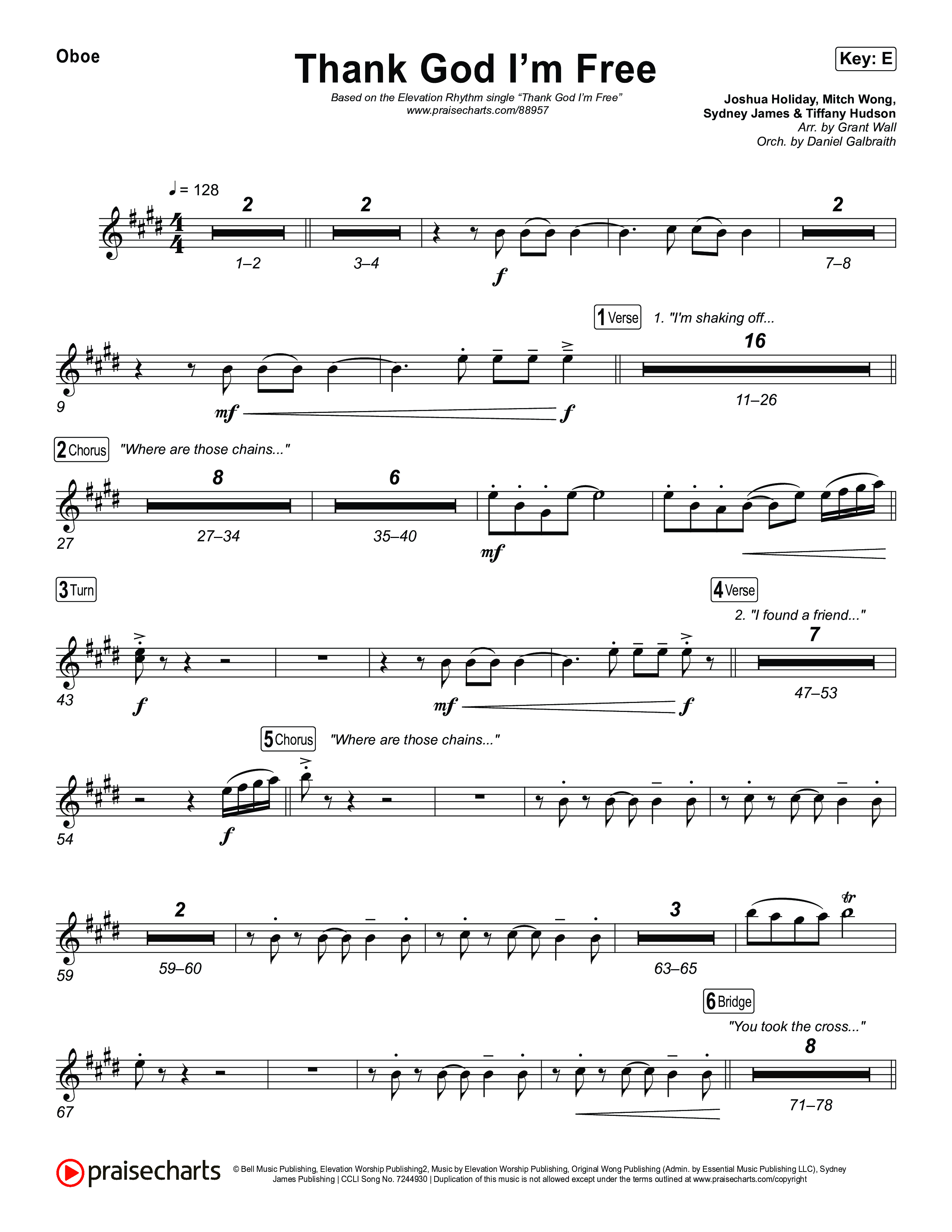 Thank God I'm Free Oboe (ELEVATION RHYTHM / Lizzie Morgan)