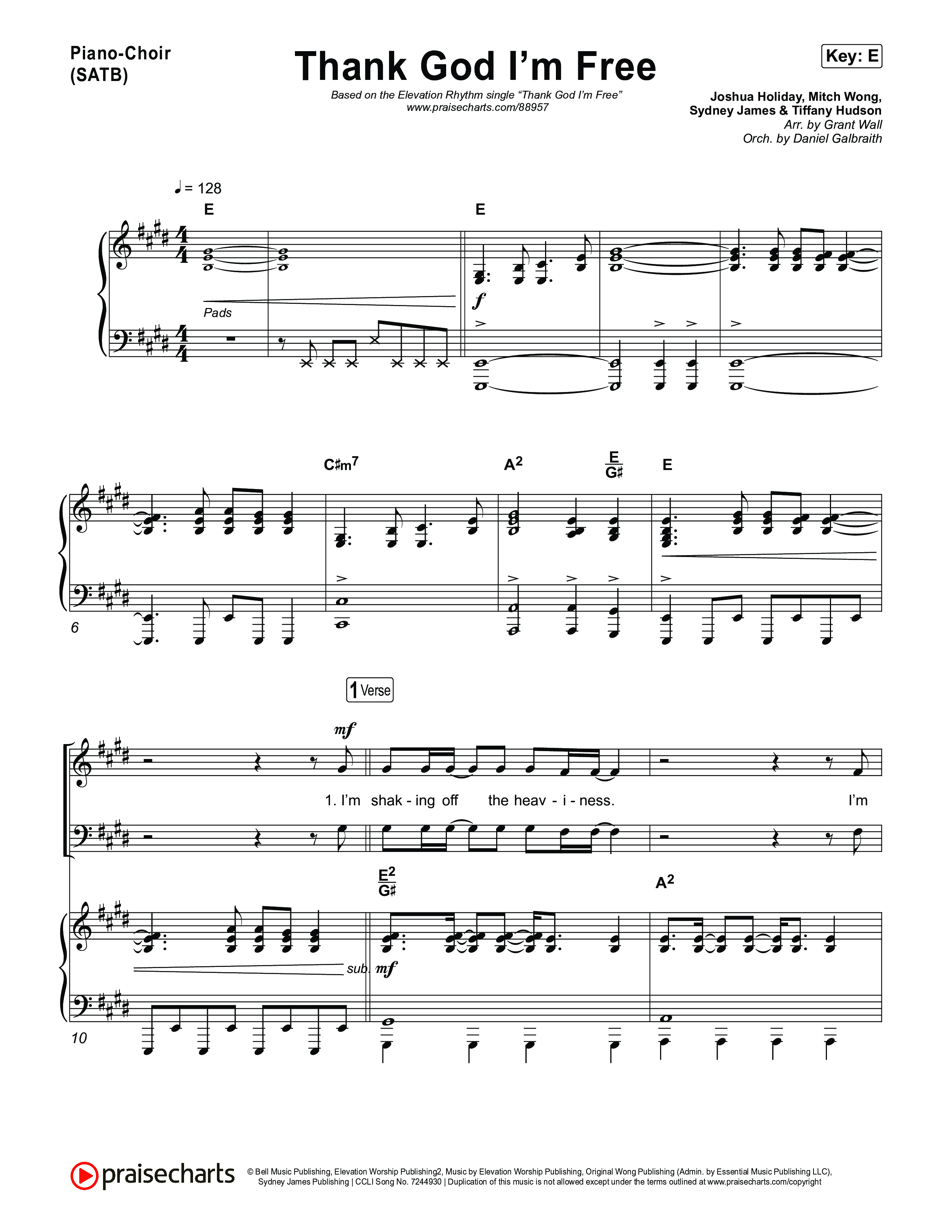 Thank God I'm Free Piano/Vocal Pack (ELEVATION RHYTHM / Lizzie Morgan)