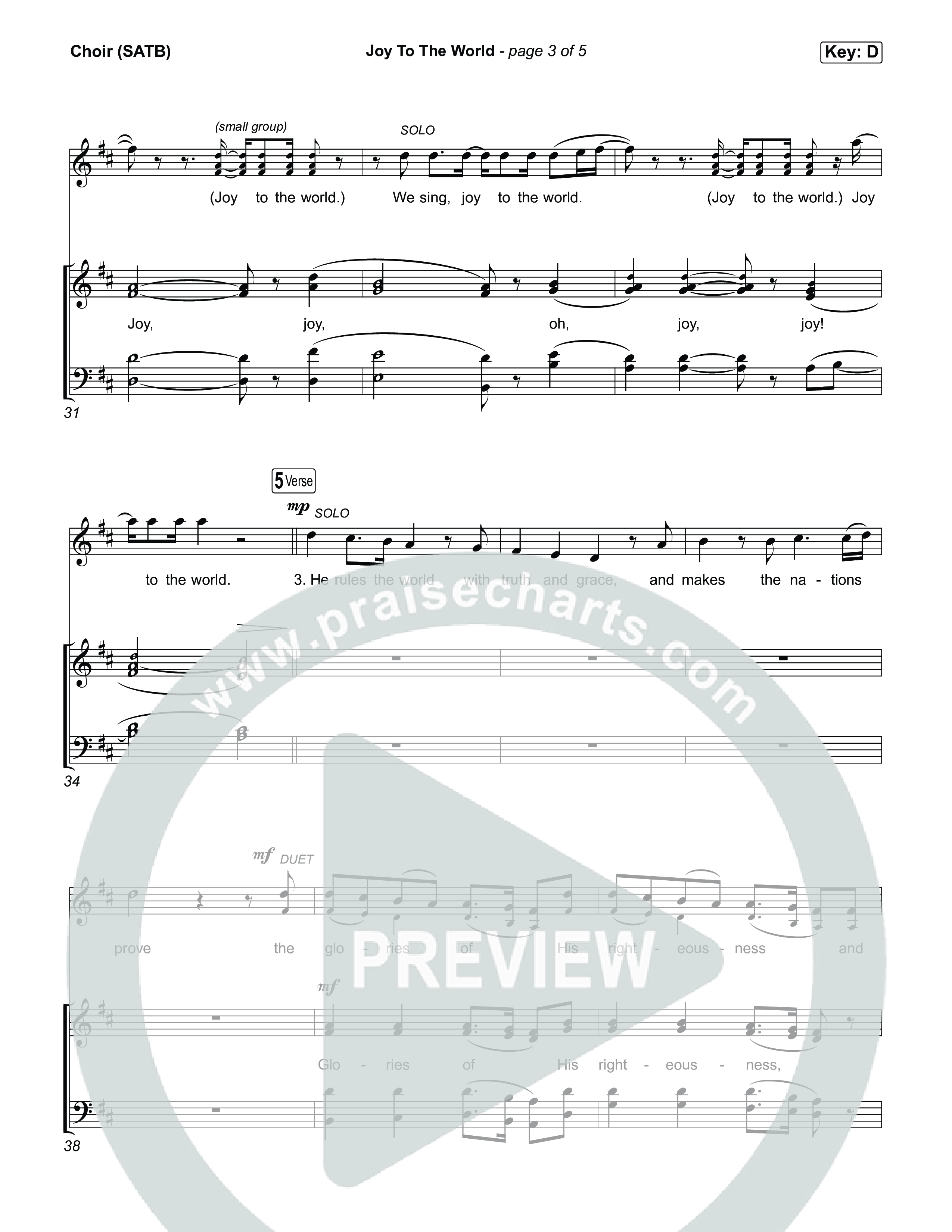 Joy To The World Choir Sheet (SATB) (Matthew West)