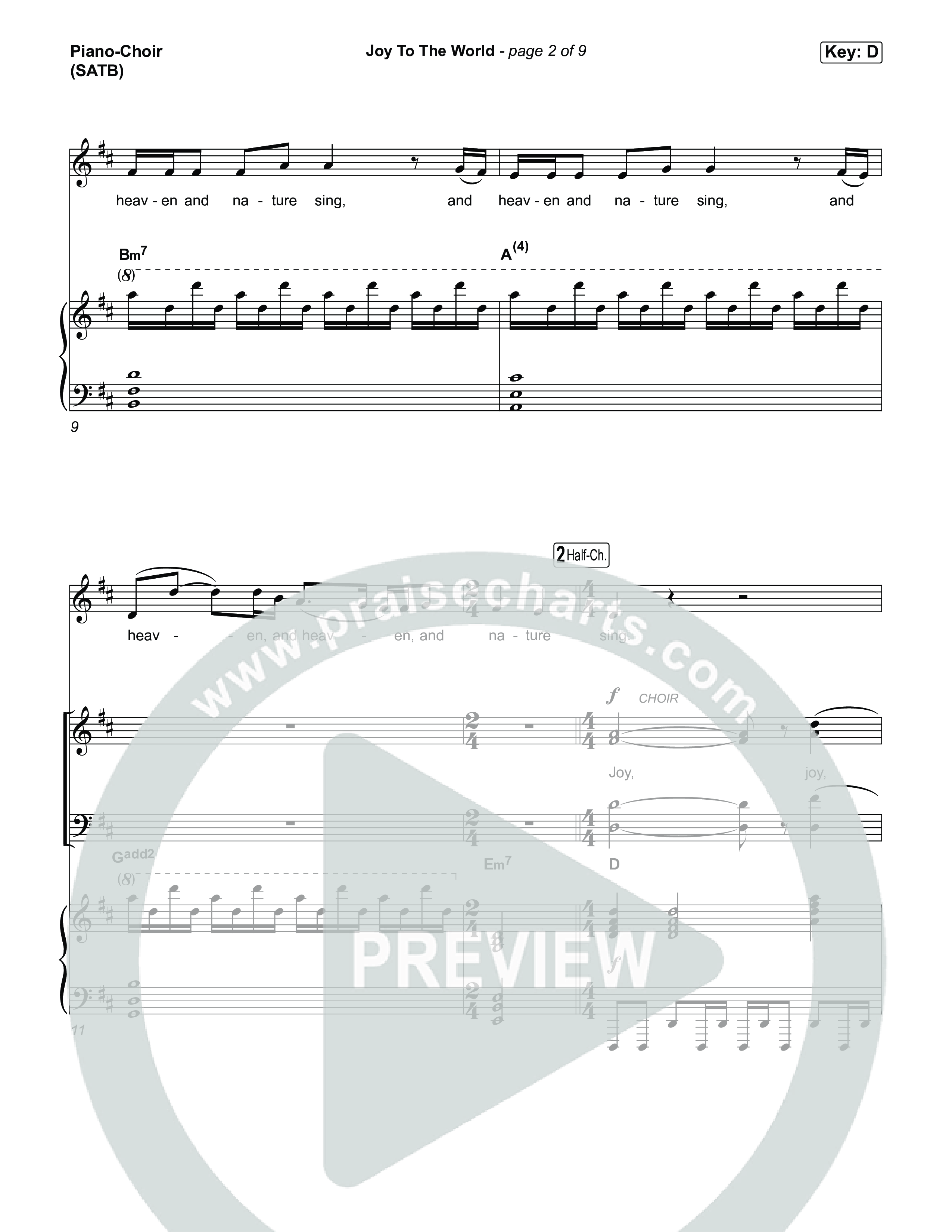 Joy To The World Piano/Vocal Pack (Matthew West)