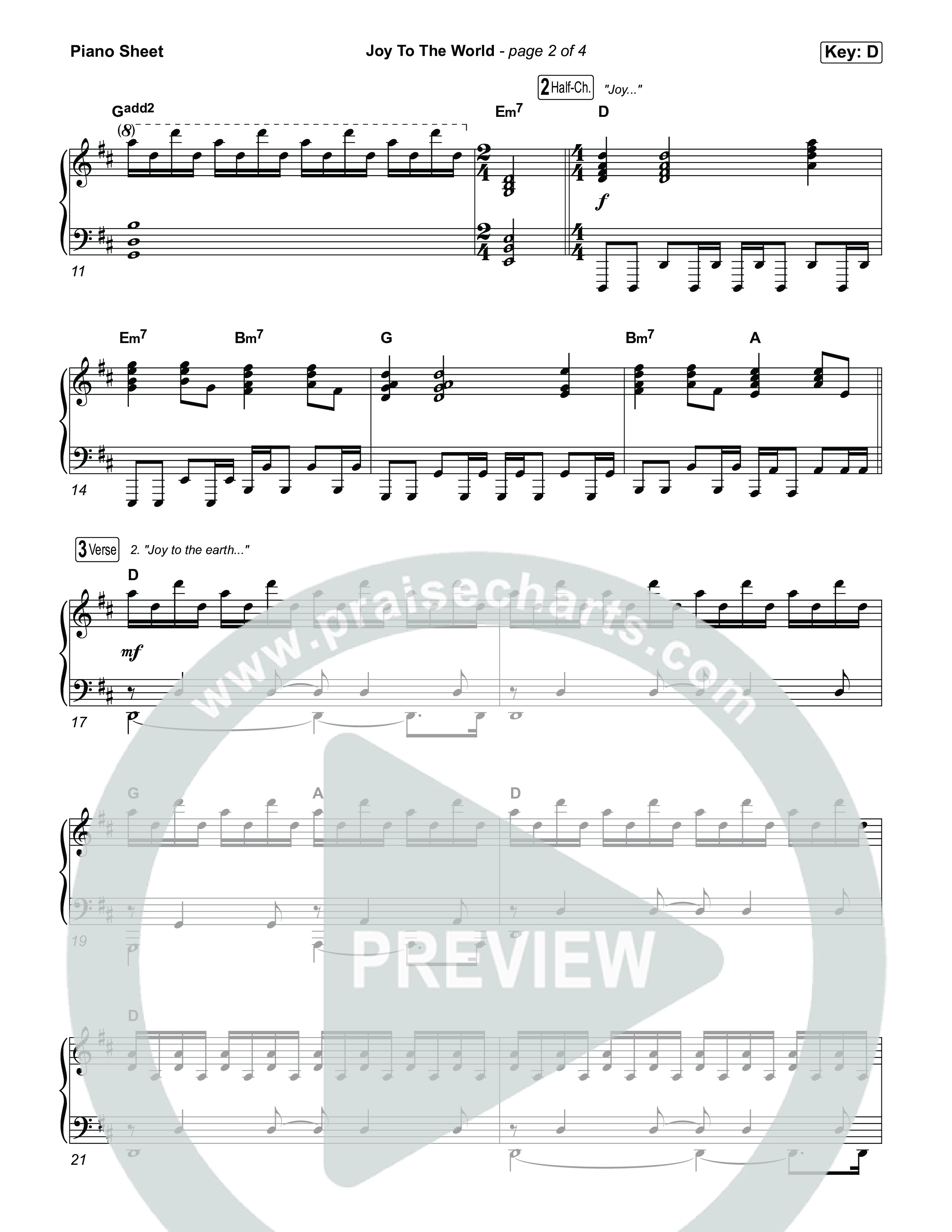 Joy To The World Piano Sheet (Matthew West)