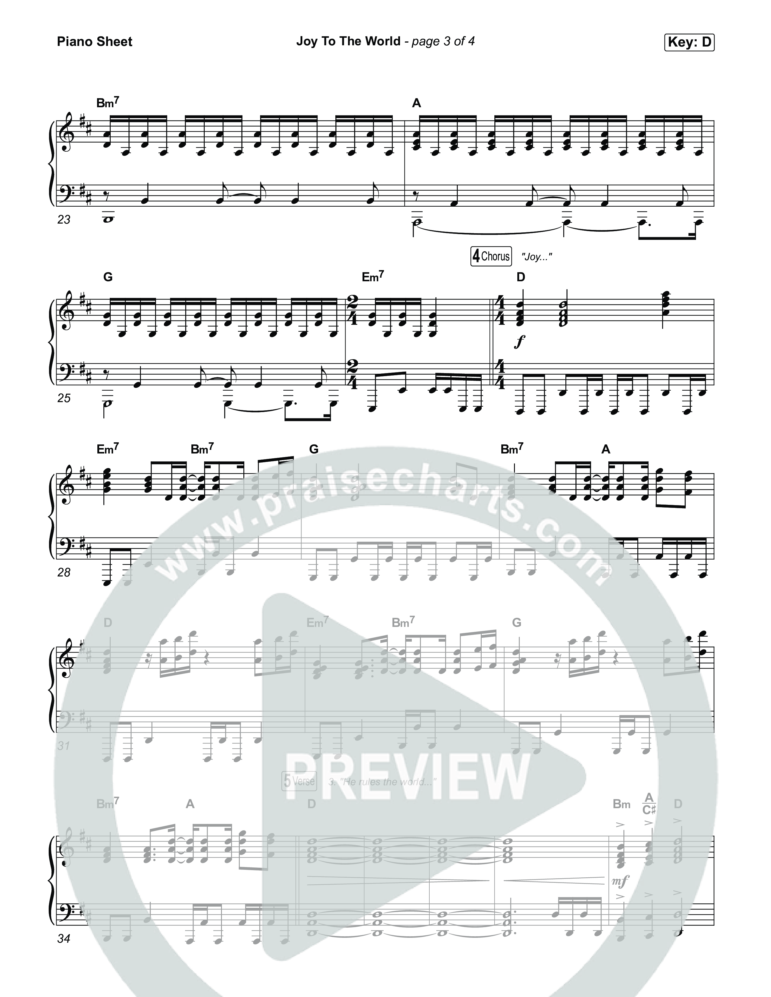 Joy To The World Piano Sheet (Matthew West)