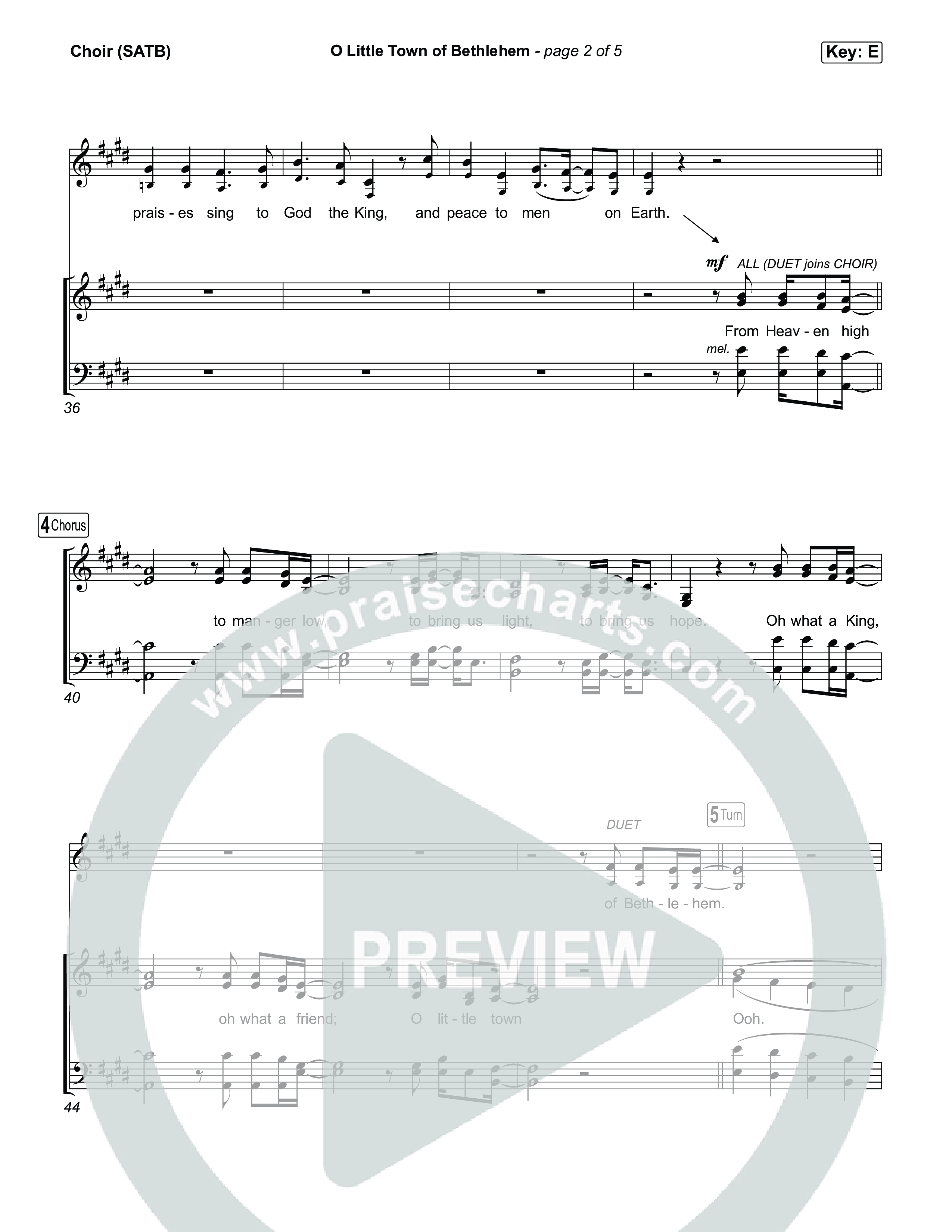O Little Town Of Bethlehem Choir Sheet (SATB) (Matthew West)