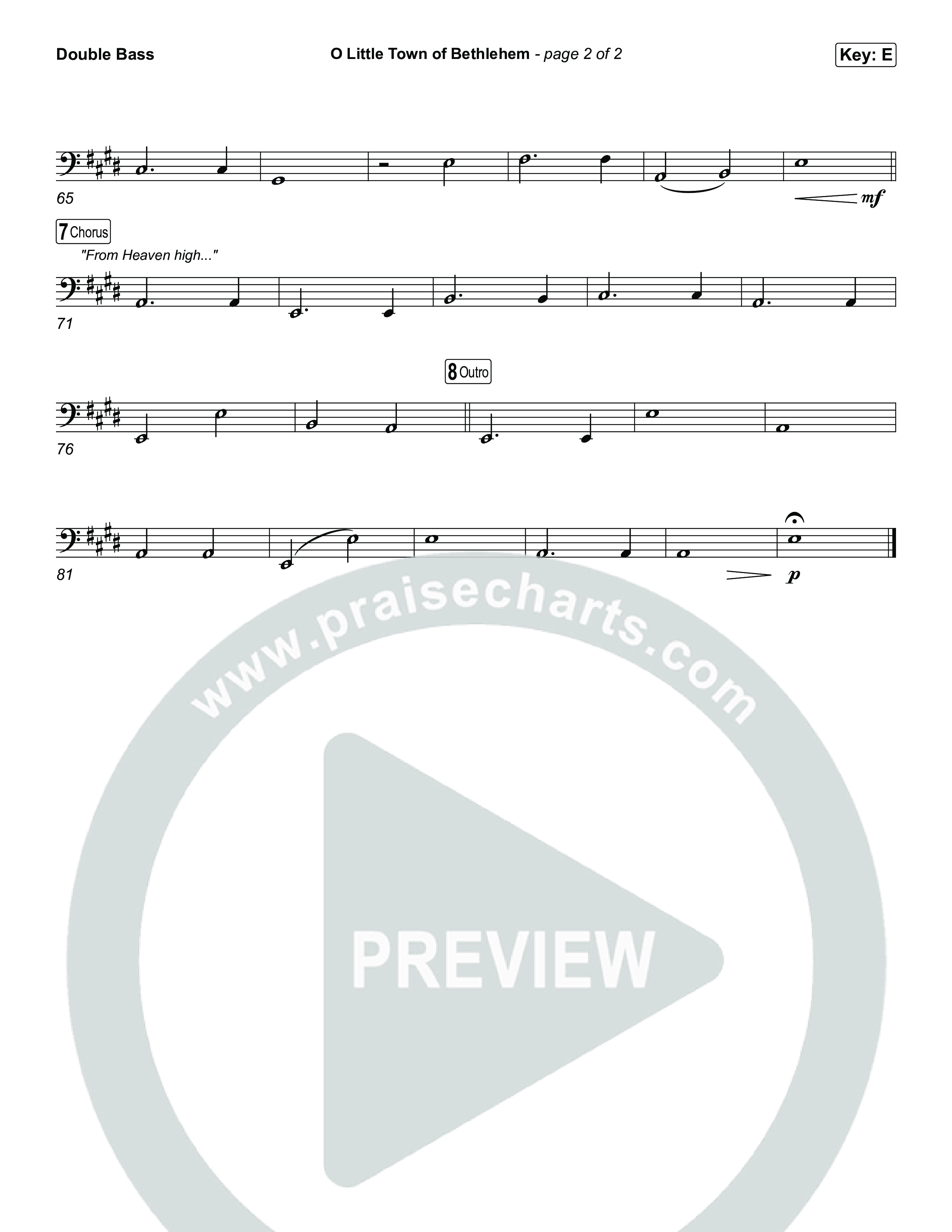 O Little Town Of Bethlehem String Bass (Matthew West)