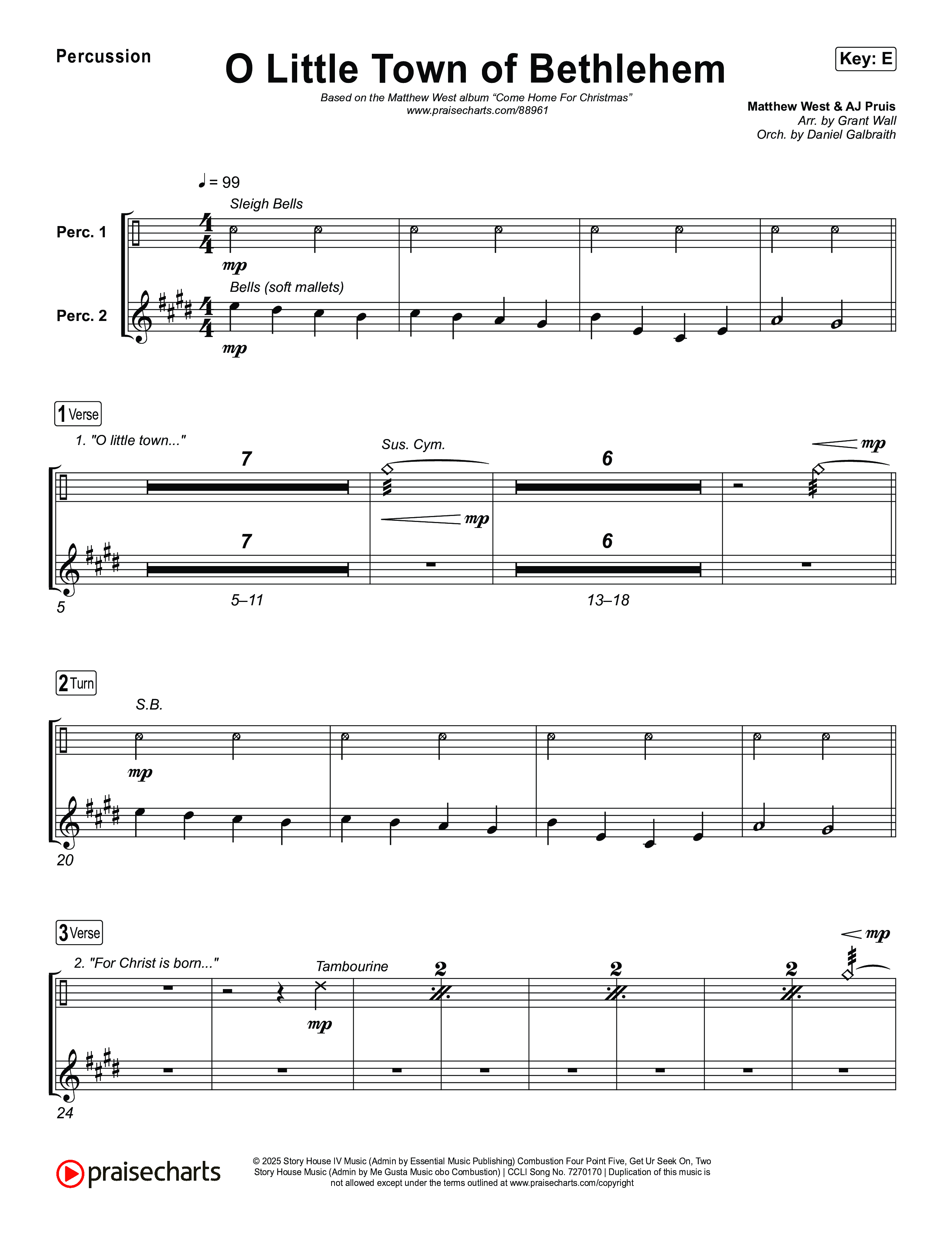 O Little Town Of Bethlehem Percussion (Matthew West)