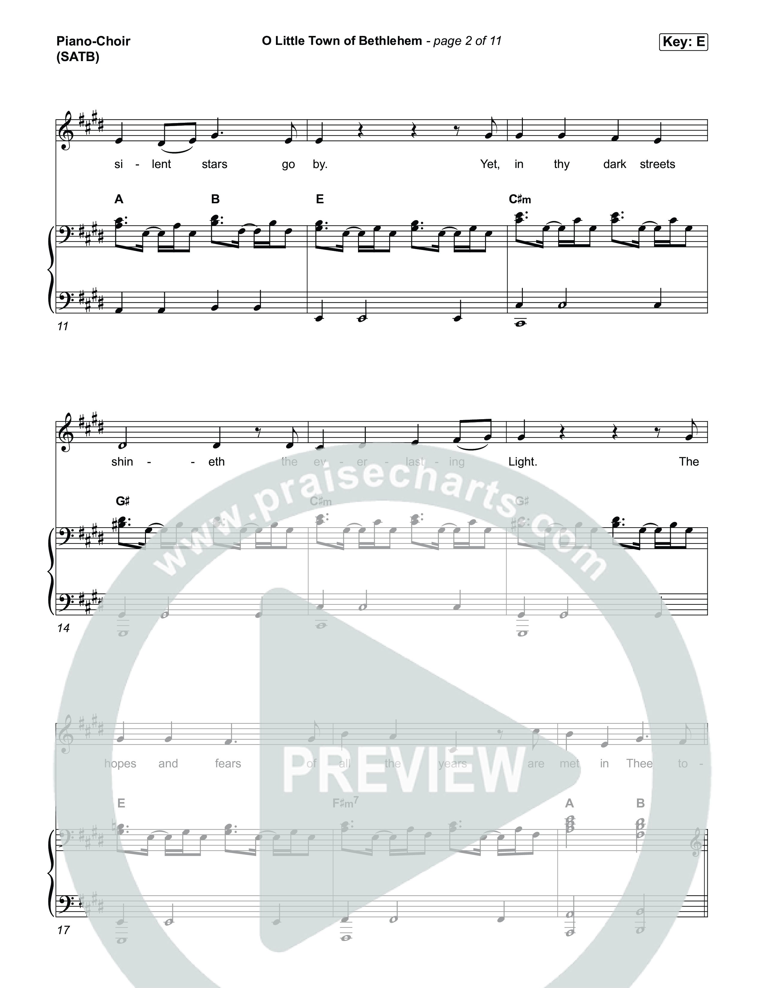 O Little Town Of Bethlehem Piano/Vocal (SATB) (Matthew West)