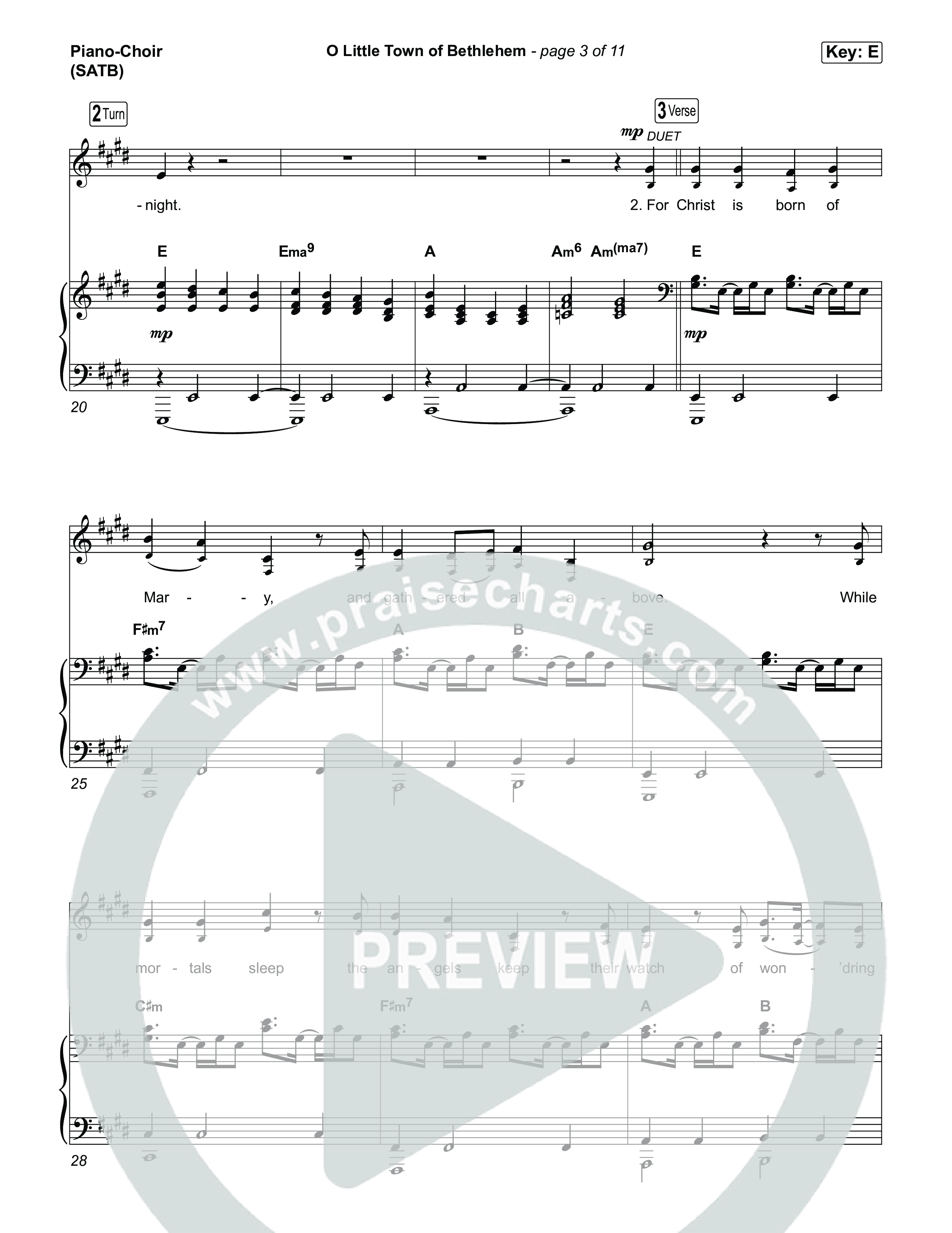 O Little Town Of Bethlehem Piano/Vocal (SATB) (Matthew West)